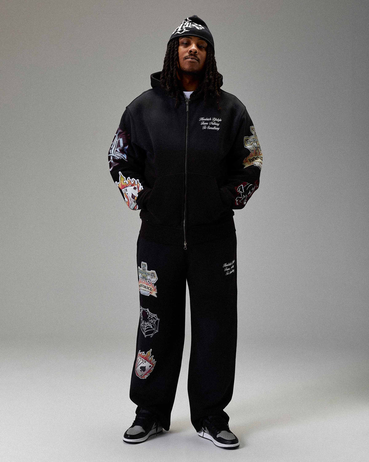 The Winner's Circle Phase Oversized Open Hem Joggers - Black