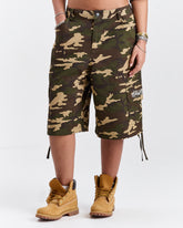Field Oversized Cargo Woven Jort - Camo