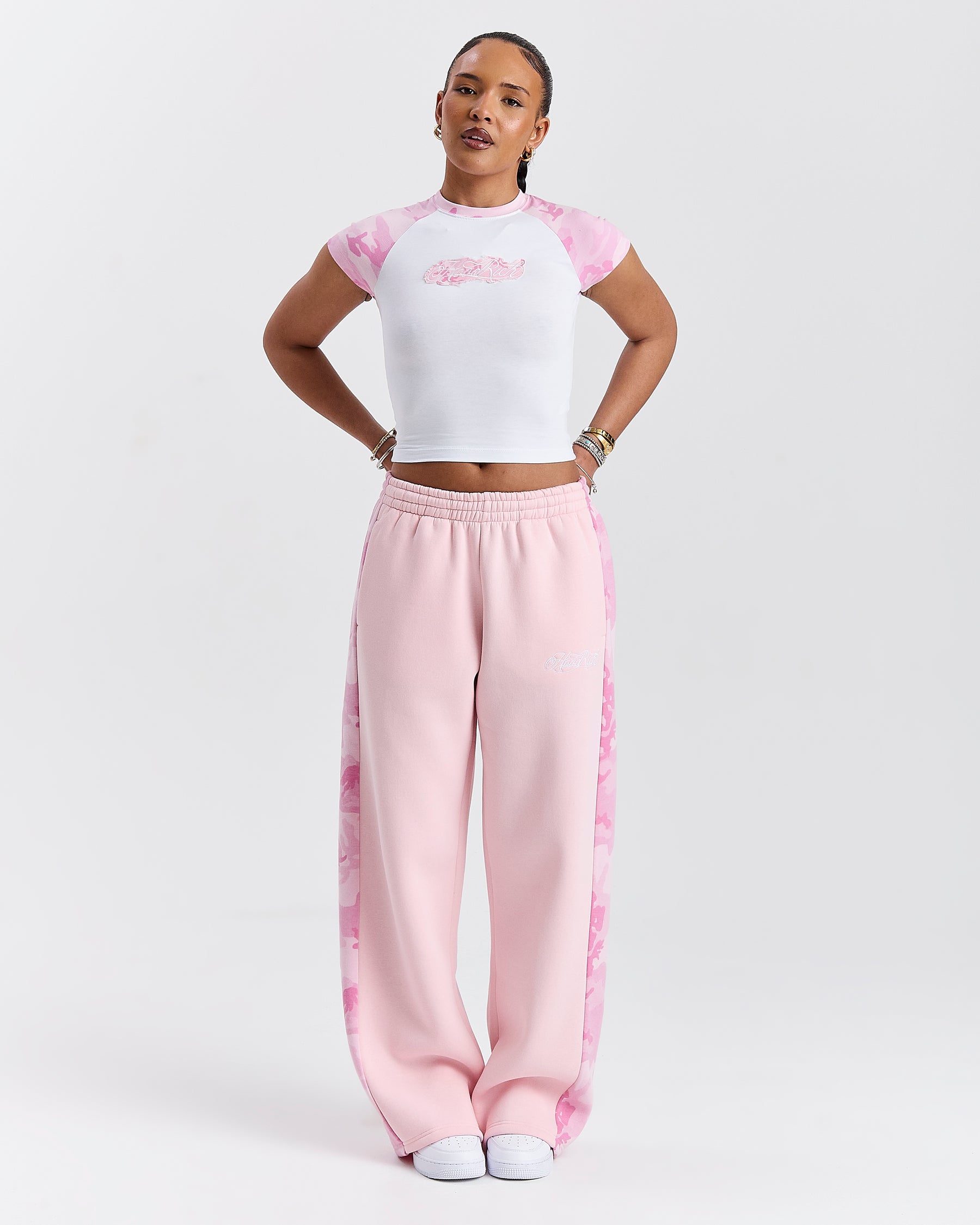 Field Fitted Tee - White/Pink Camo