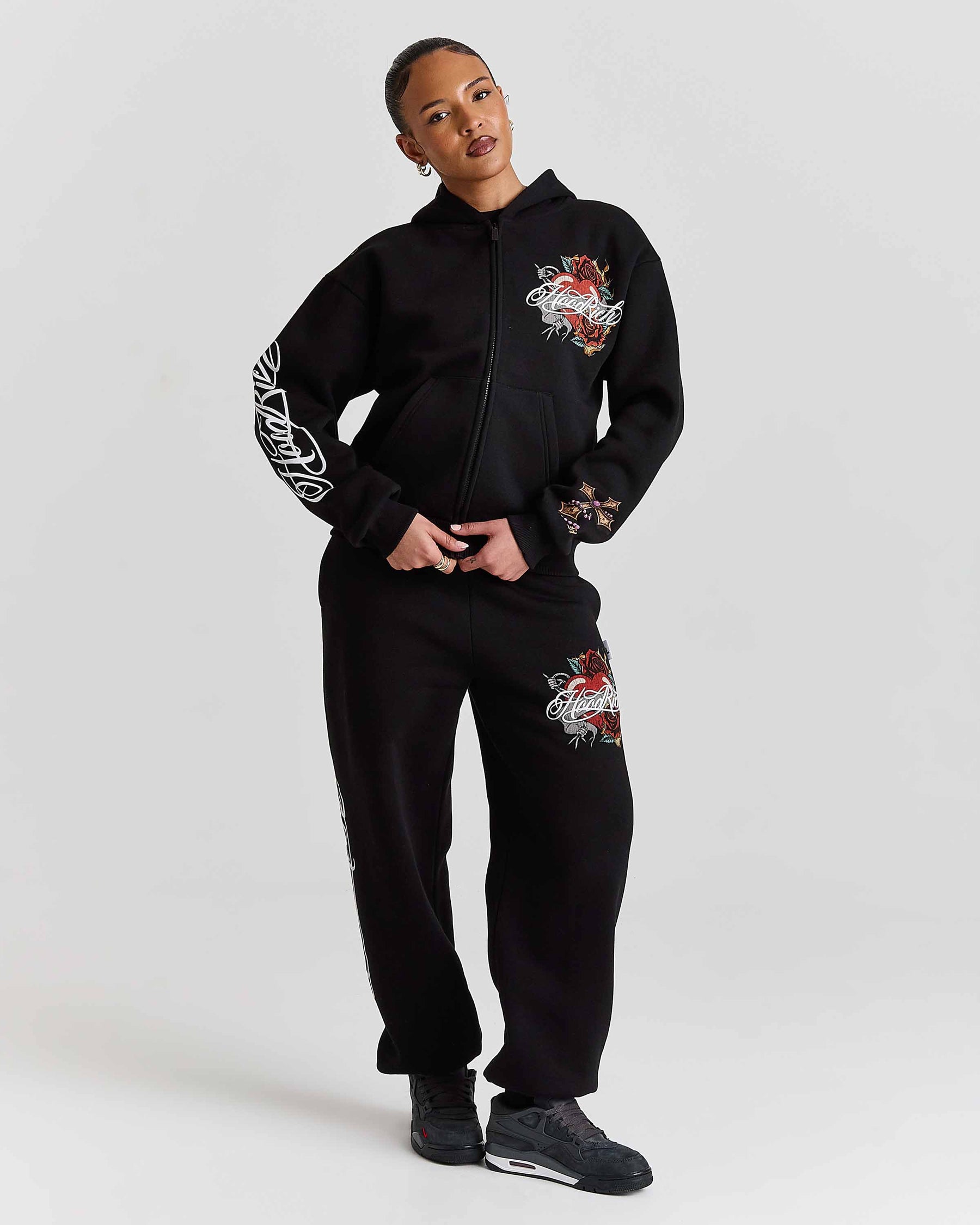 Vox Oversized Joggers - Black/Red