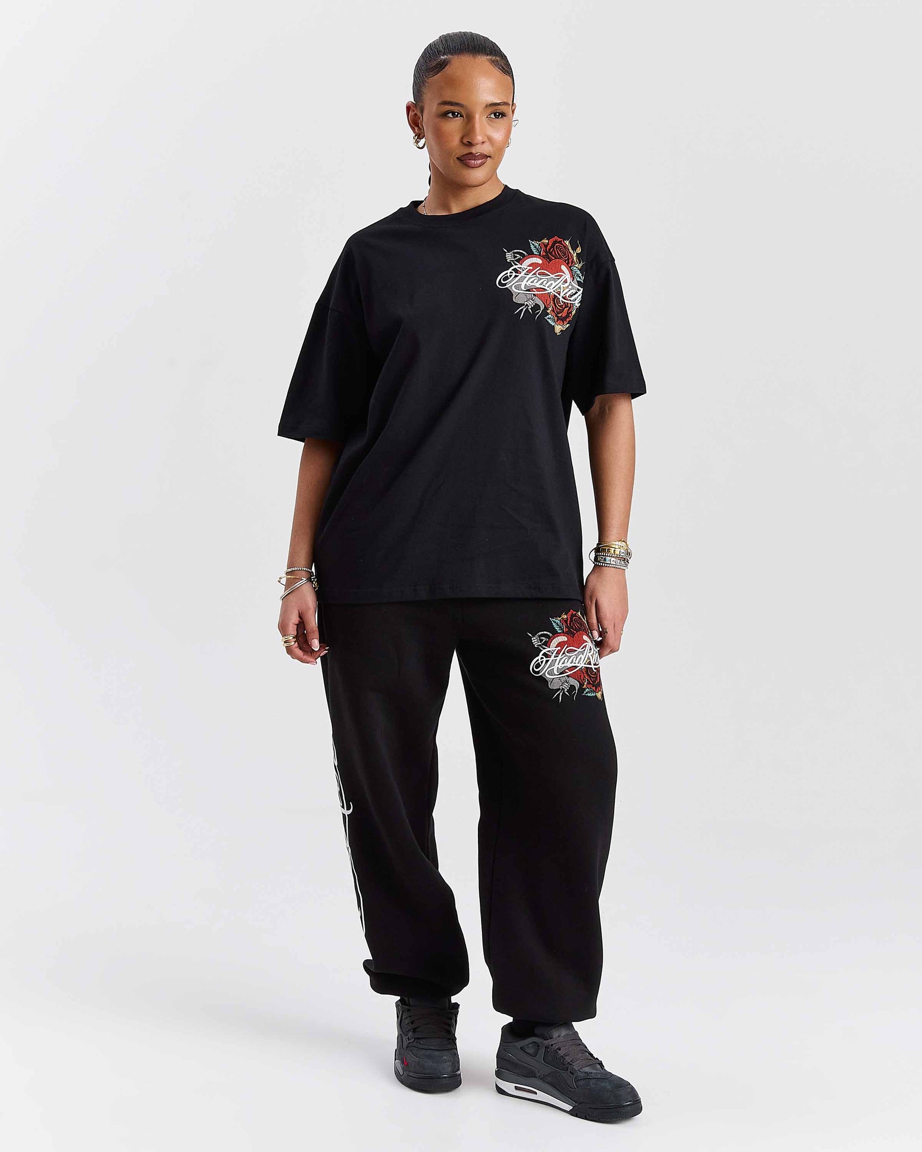 Vox Oversized Joggers - Black/Red