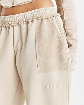 Havoc Oversized Wide Leg Joggers - Beige