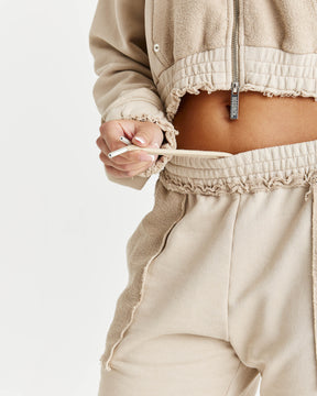 Collision Oversized Sweatshorts - Beige