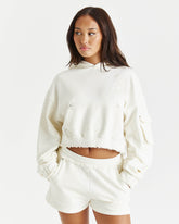 Corrode Boxy Oversized Hoodie - Cream