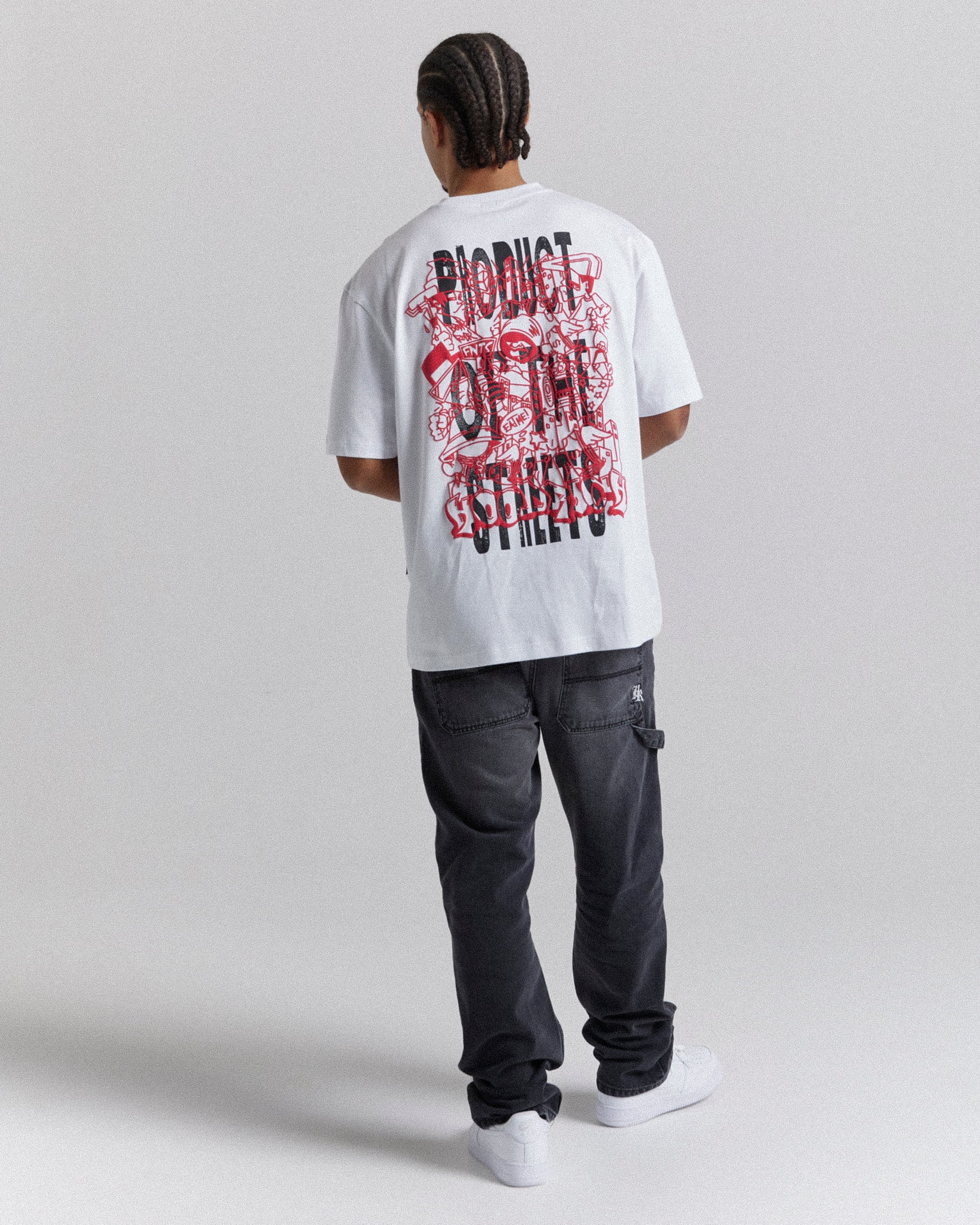 Mural Oversized T-Shirt - White/Red