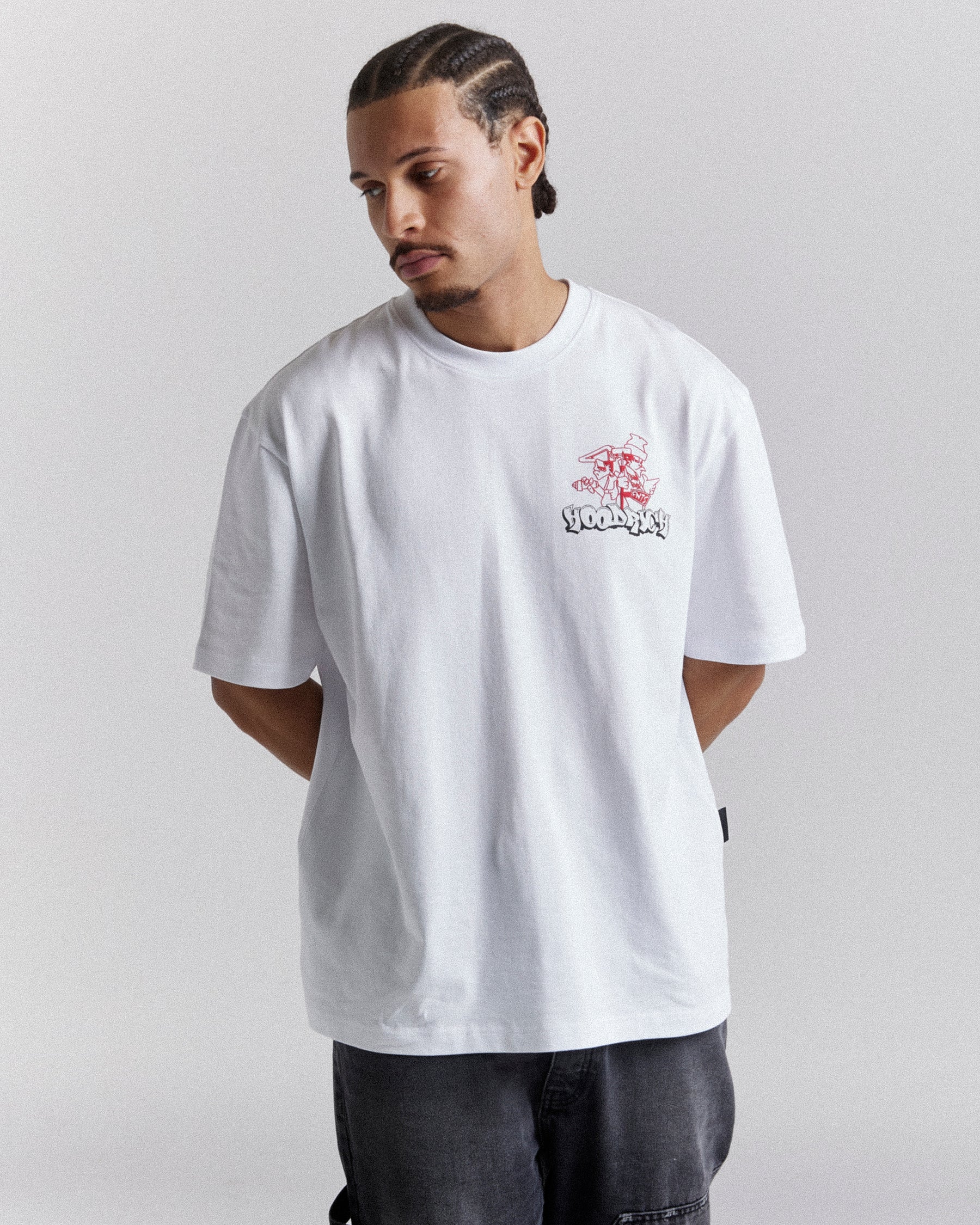 Mural Oversized T-Shirt - White/Red