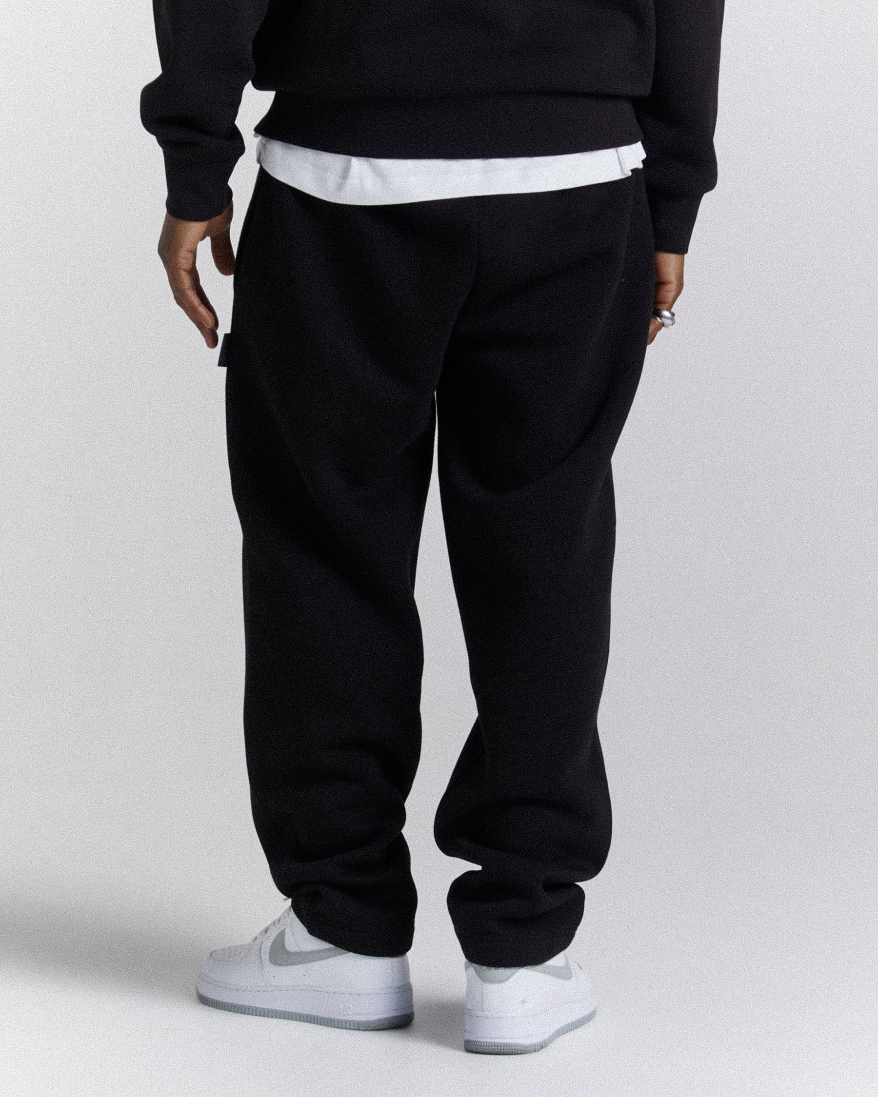 Galaxy Oversized Open Hem Jogger - Black/White