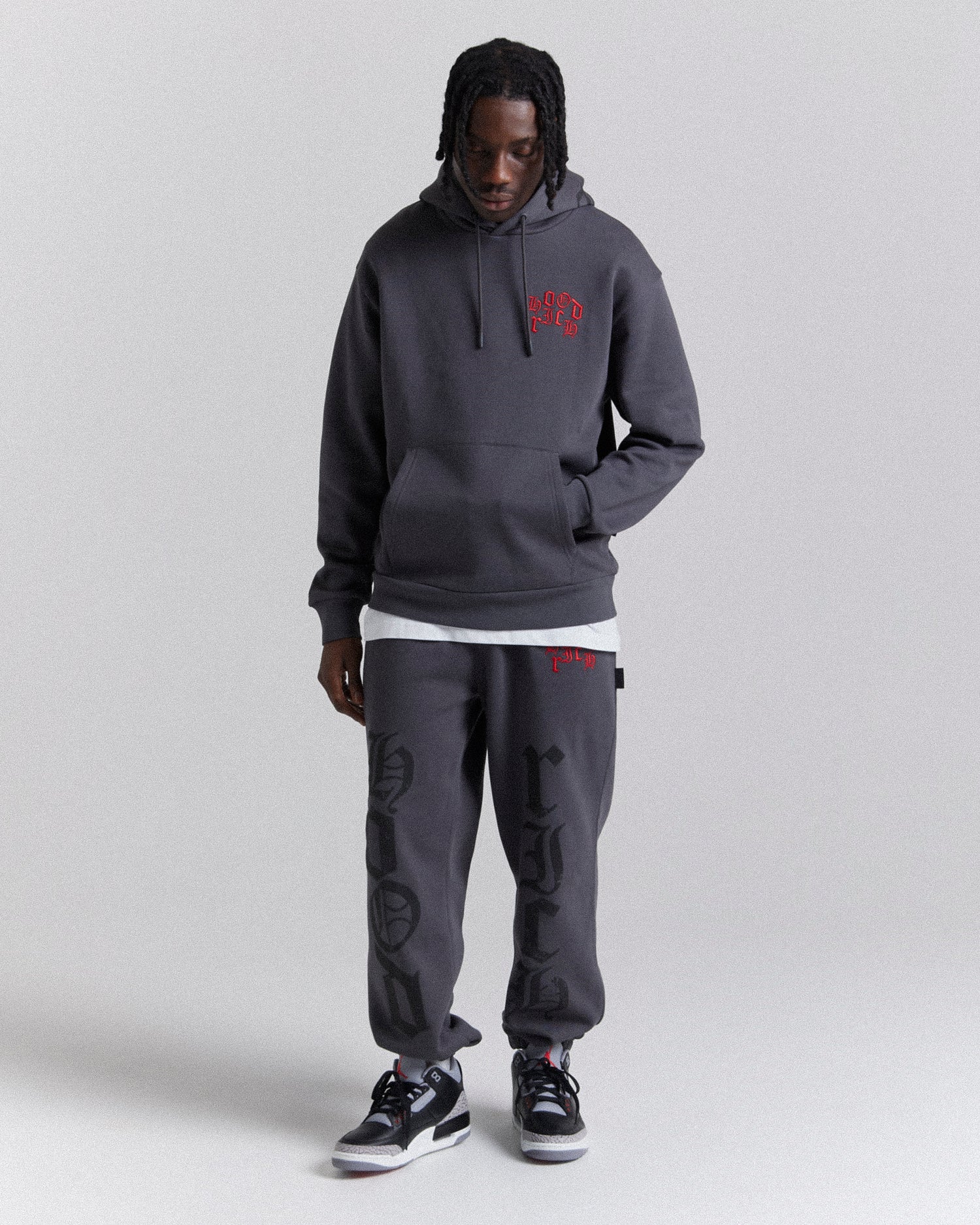 Crown Oversized Jogger - Grey/Black/Red