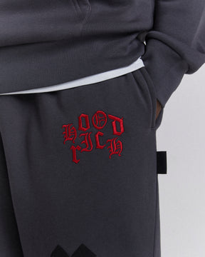 Crown Oversized Jogger - Grey/Black/Red