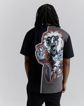 Menace Oversized T-Shirt - Black/White/Red