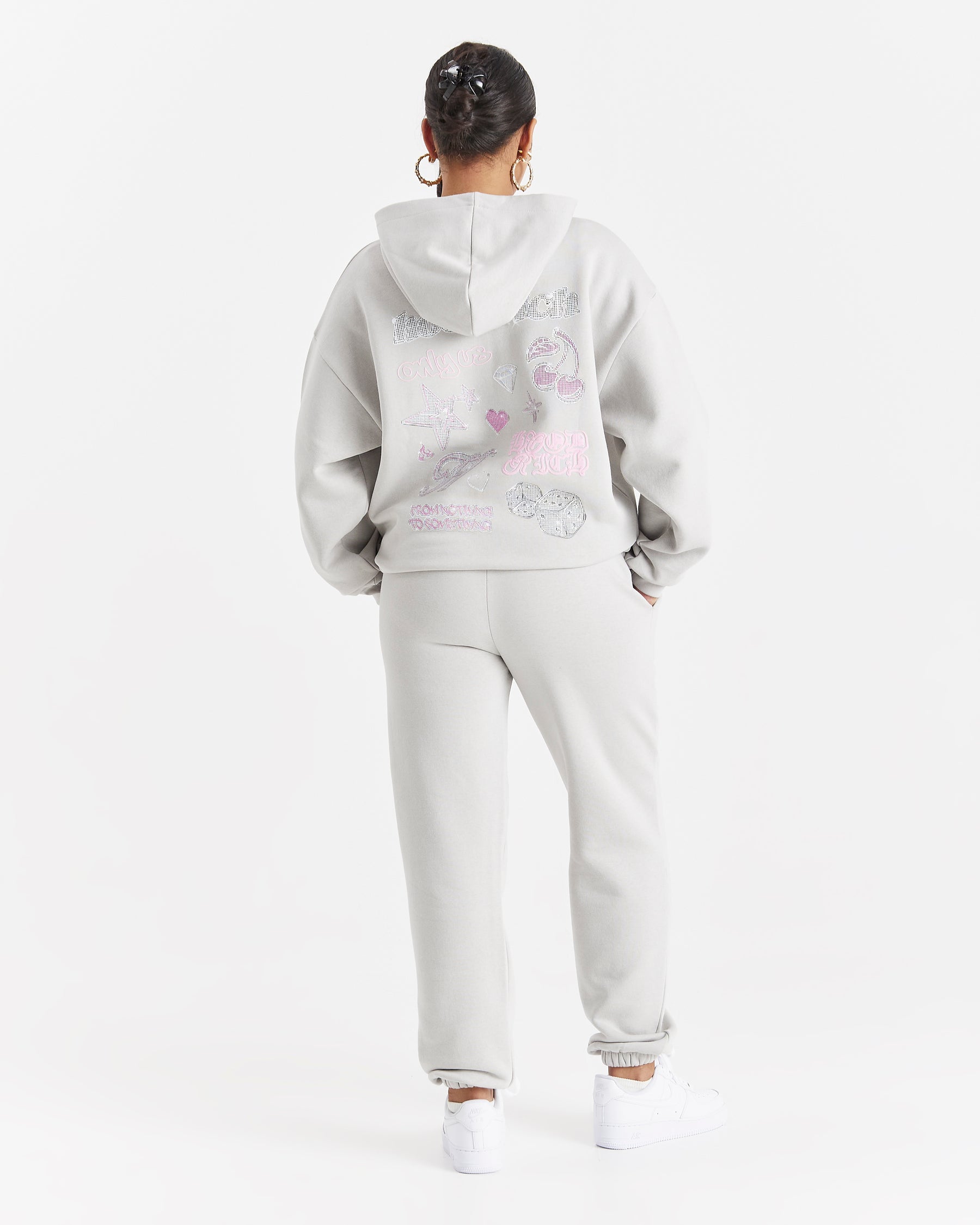 Jewel Joggers - Light Grey/Pink