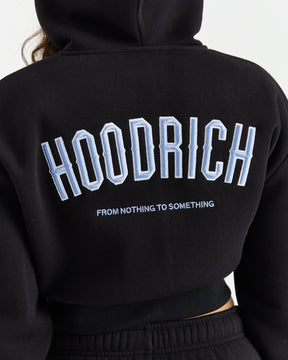 Breeze Cropped Zip Hoodie - Black/Blue/White