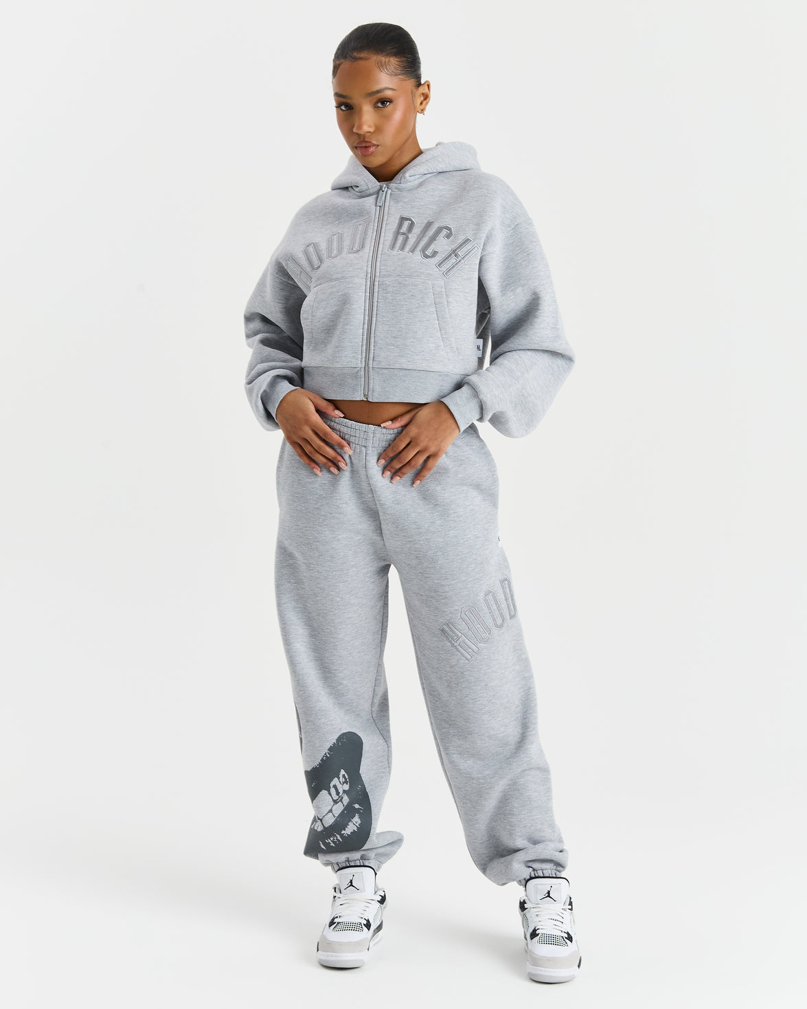 Gem Oversized Joggers - Grey/Black