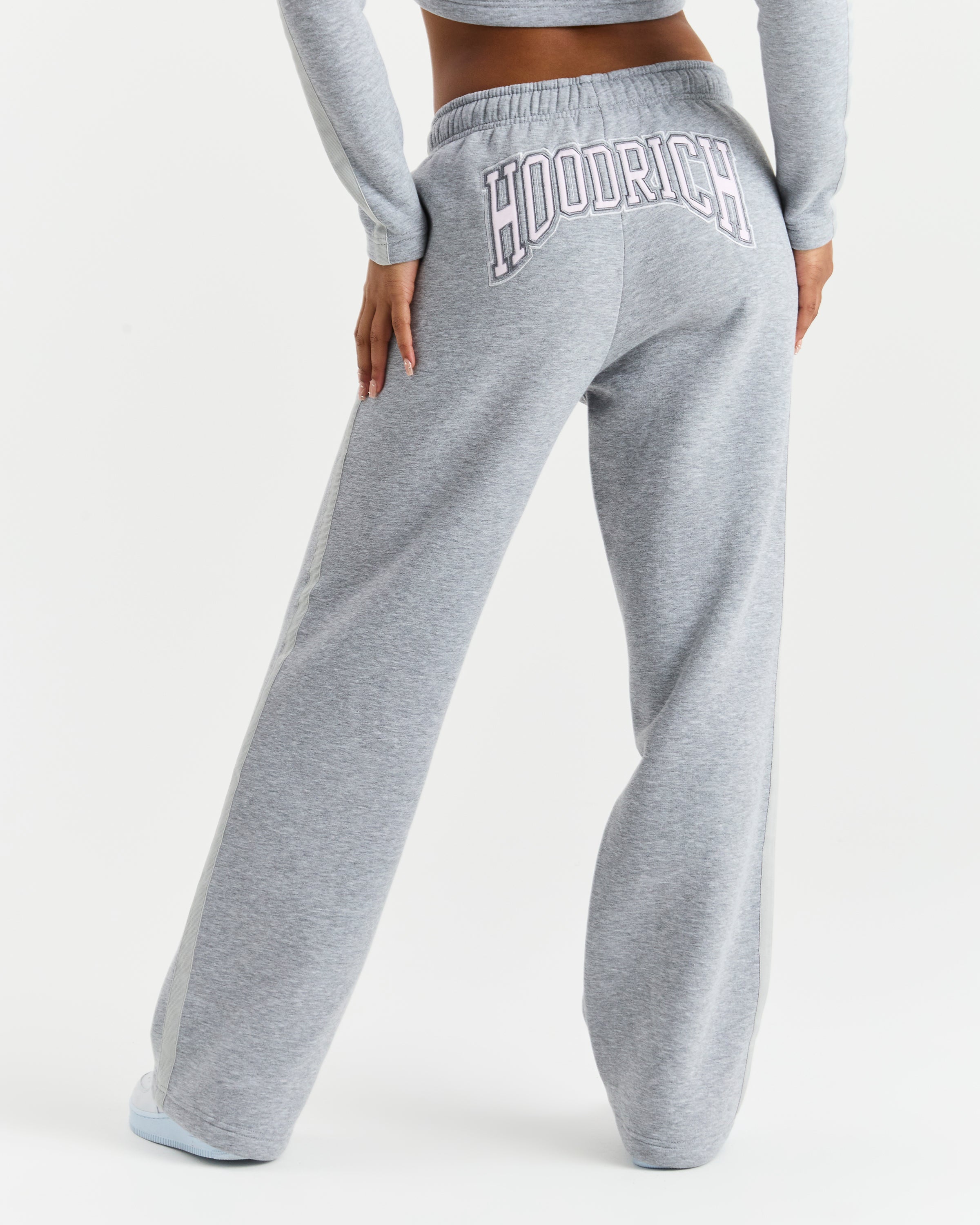 Prep Open Hem Joggers Grey Pink