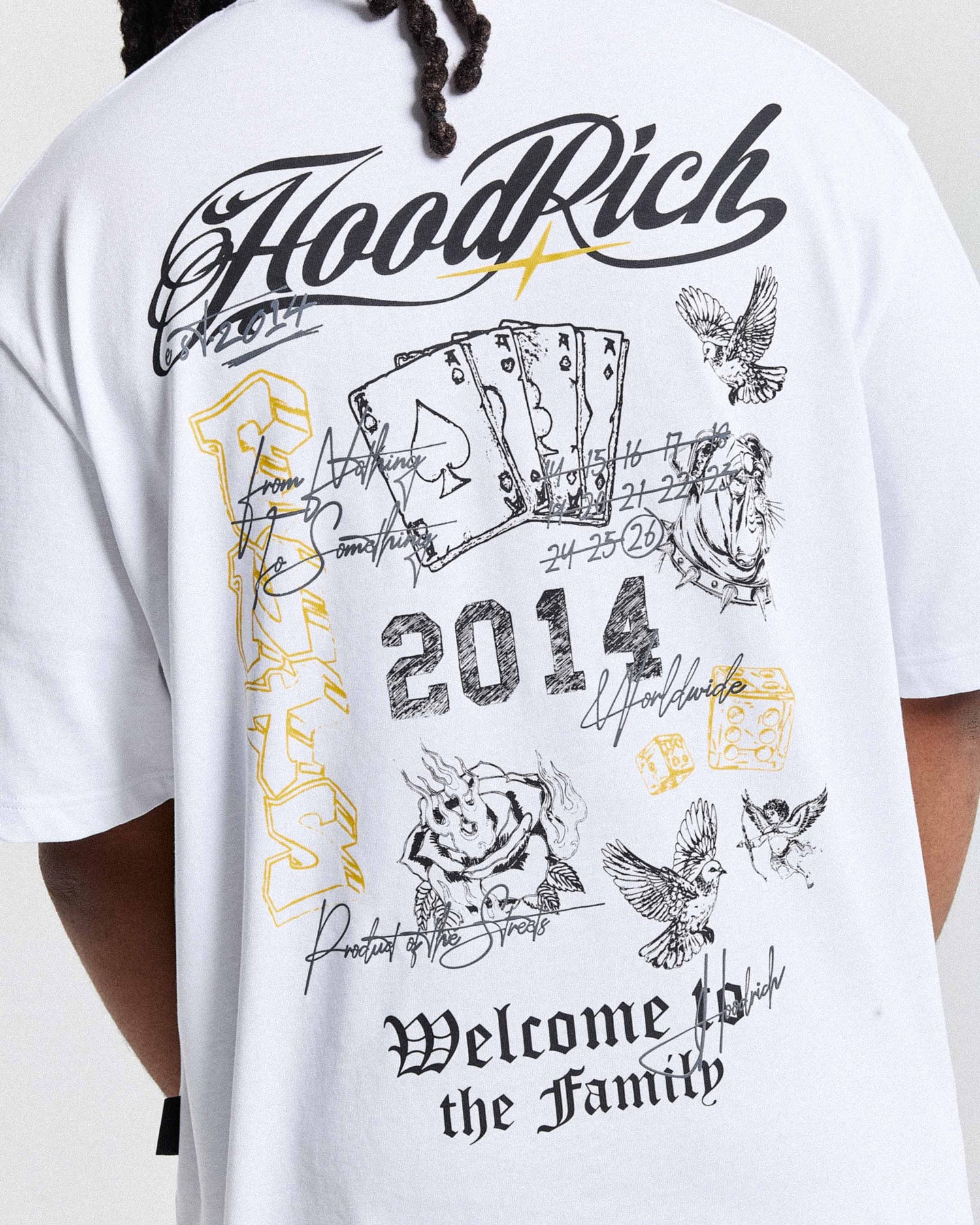 Relic Oversized T-Shirt - White/Black/Yellow
