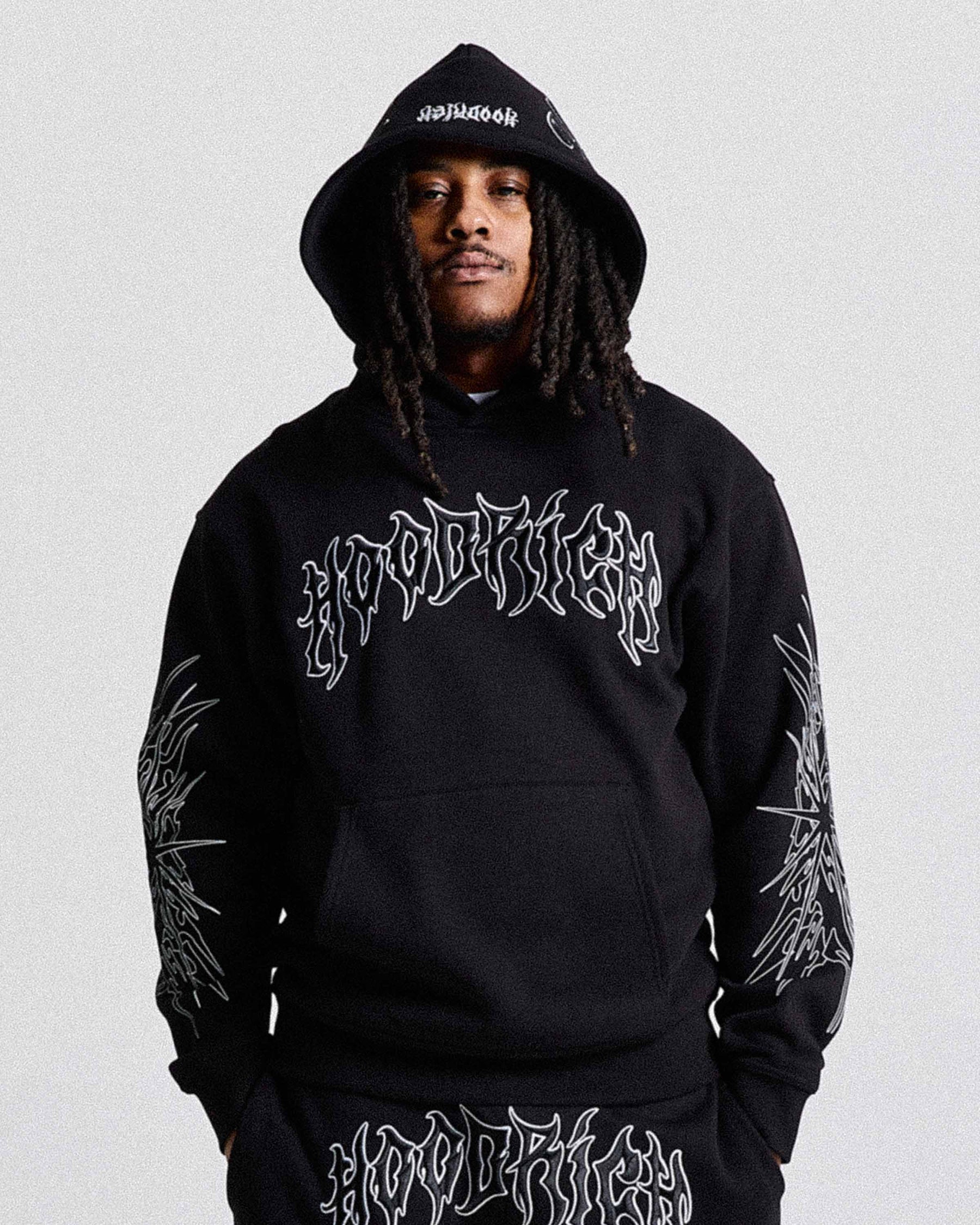 Spectral Oversized Hoodie - Black/White