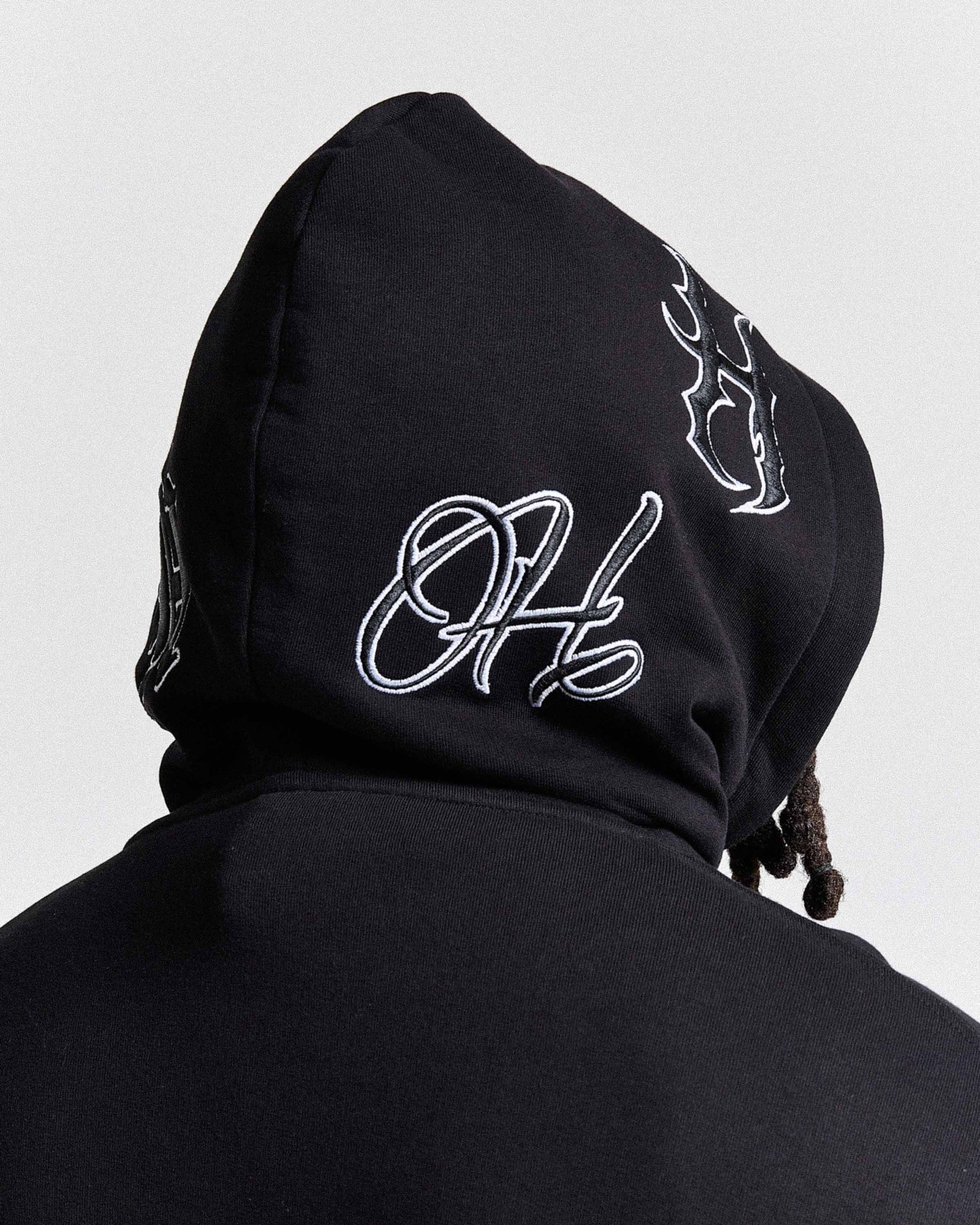 Spectral Oversized Hoodie - Black/White