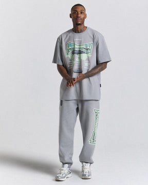 Worldwide Oversized T-Shirt - Grey/White/Green