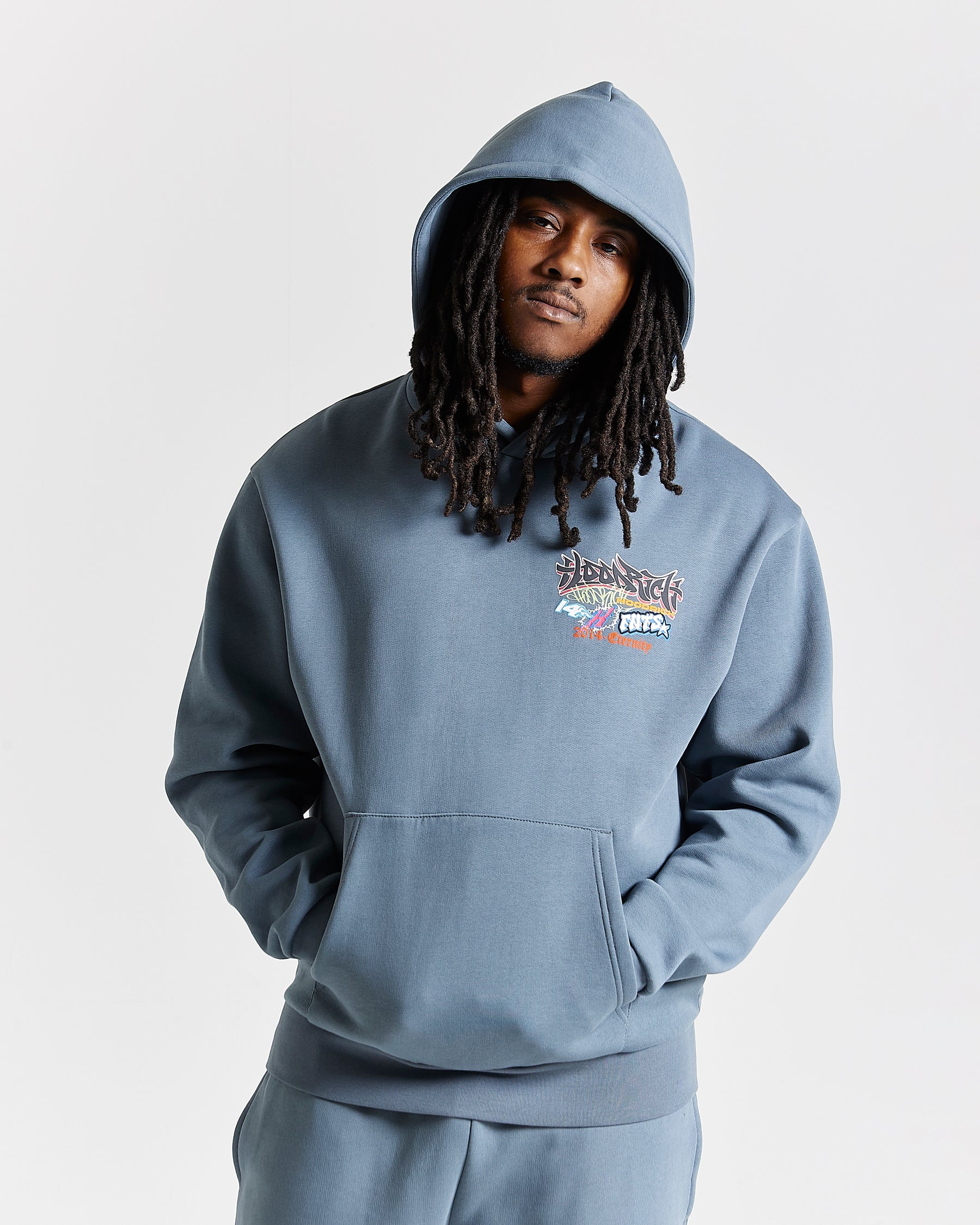 Graff Rave Oversized Hoodie - Grey