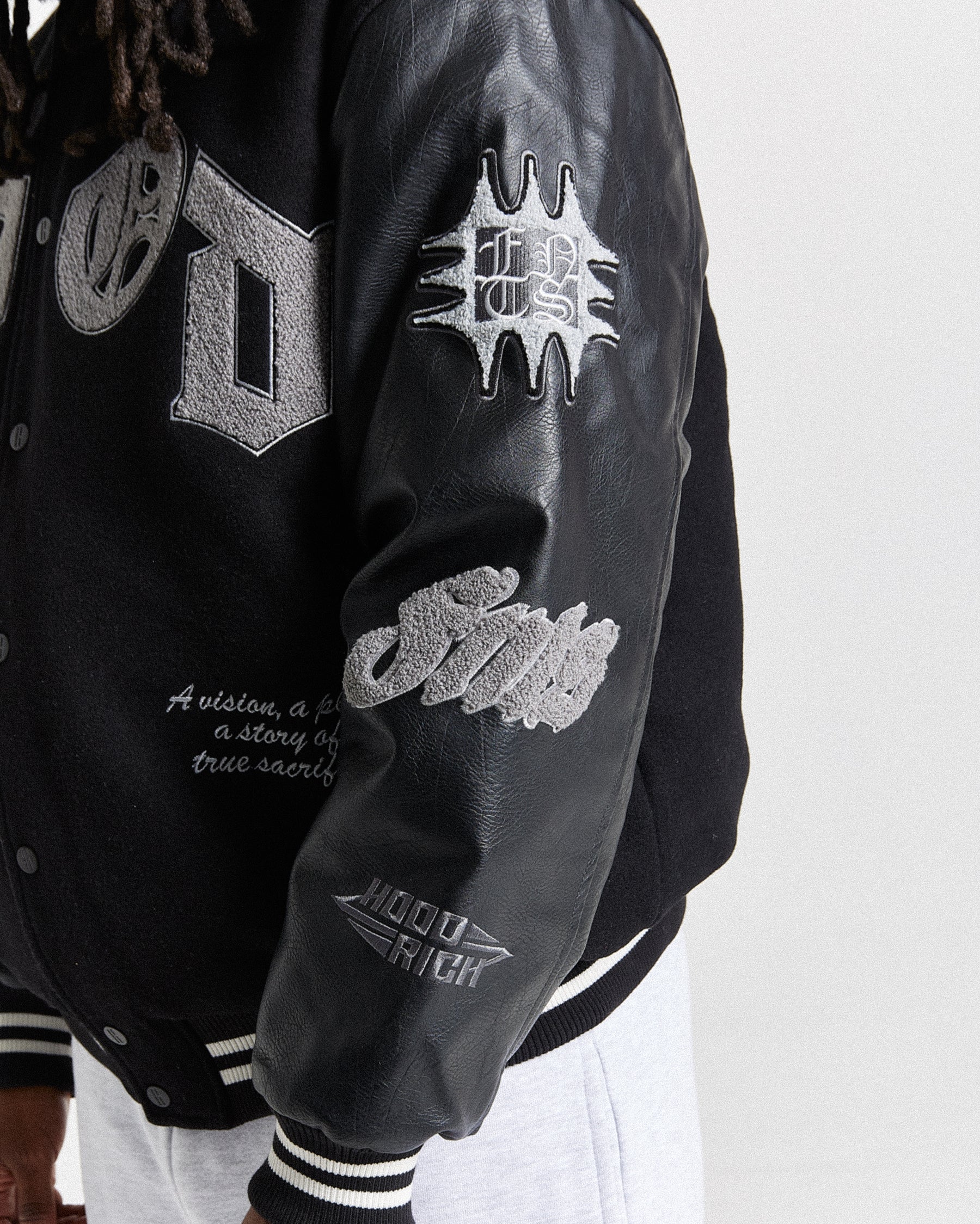 Vertigo Varsity Jacket - Black/Grey