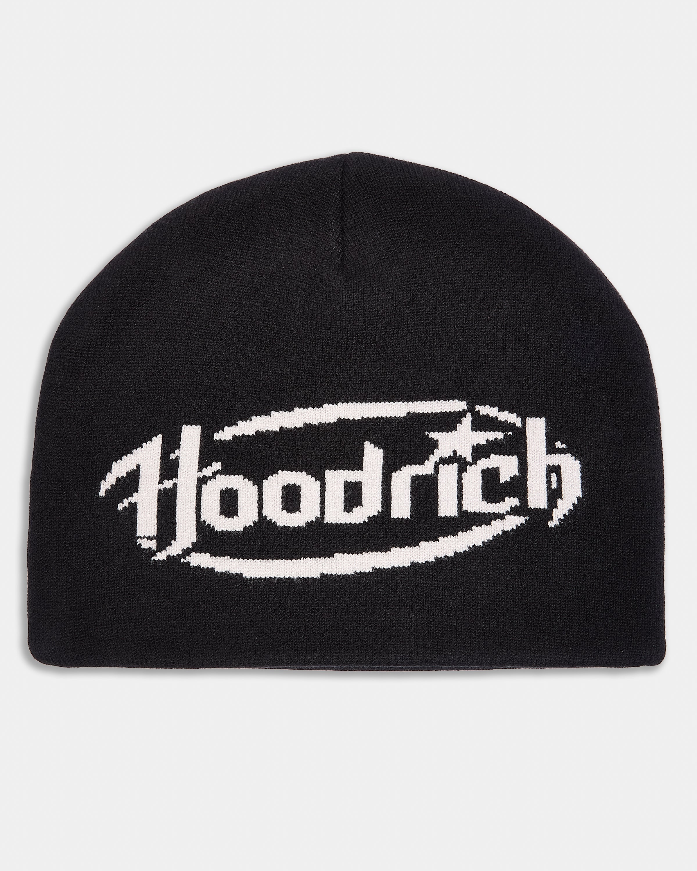 Curve Skull Knit Beanie - Black/White