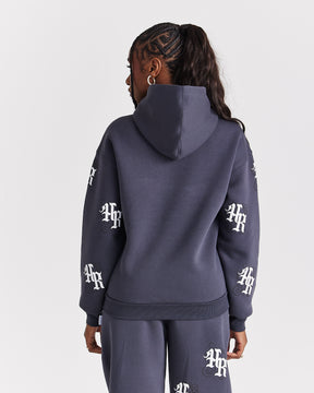 Onyx Oversized Hoodie - Grey/White