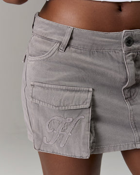 The Winners Circle Cargo Mini Skirt - Grey