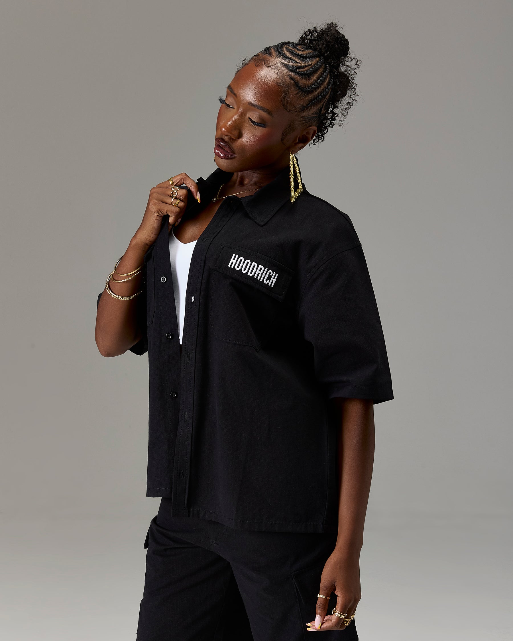 The Winners Circle Ripstop Shirt - Black/White
