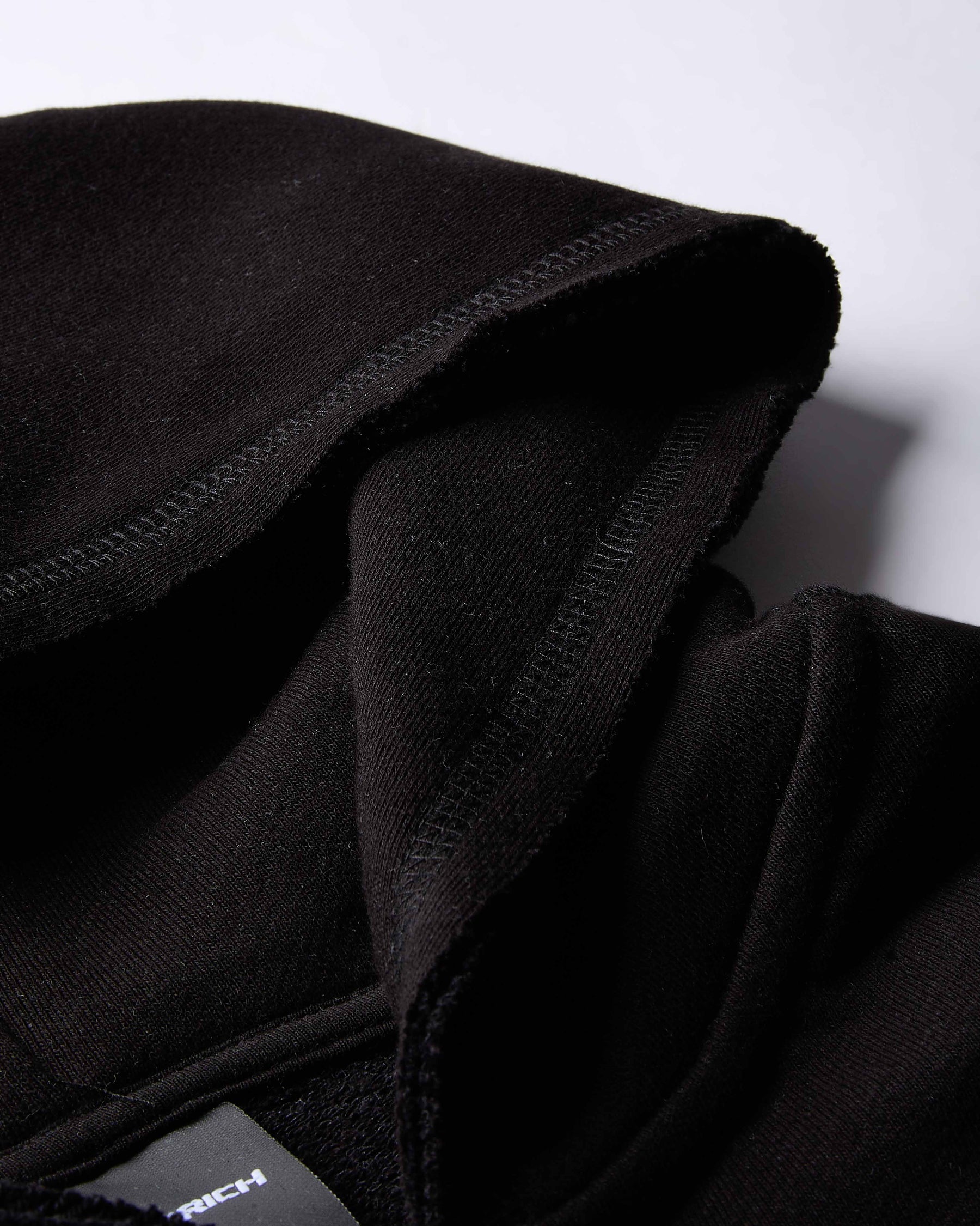 Fray Zip Relaxed Fit Hoodie - Black