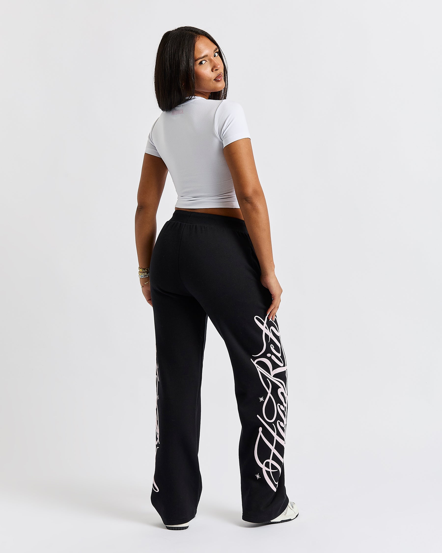 Living The Rich Fitted Tee - White/Pink