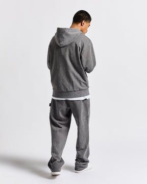 Cursed Oversized Wide Leg Jogger - Grey Wash/Black