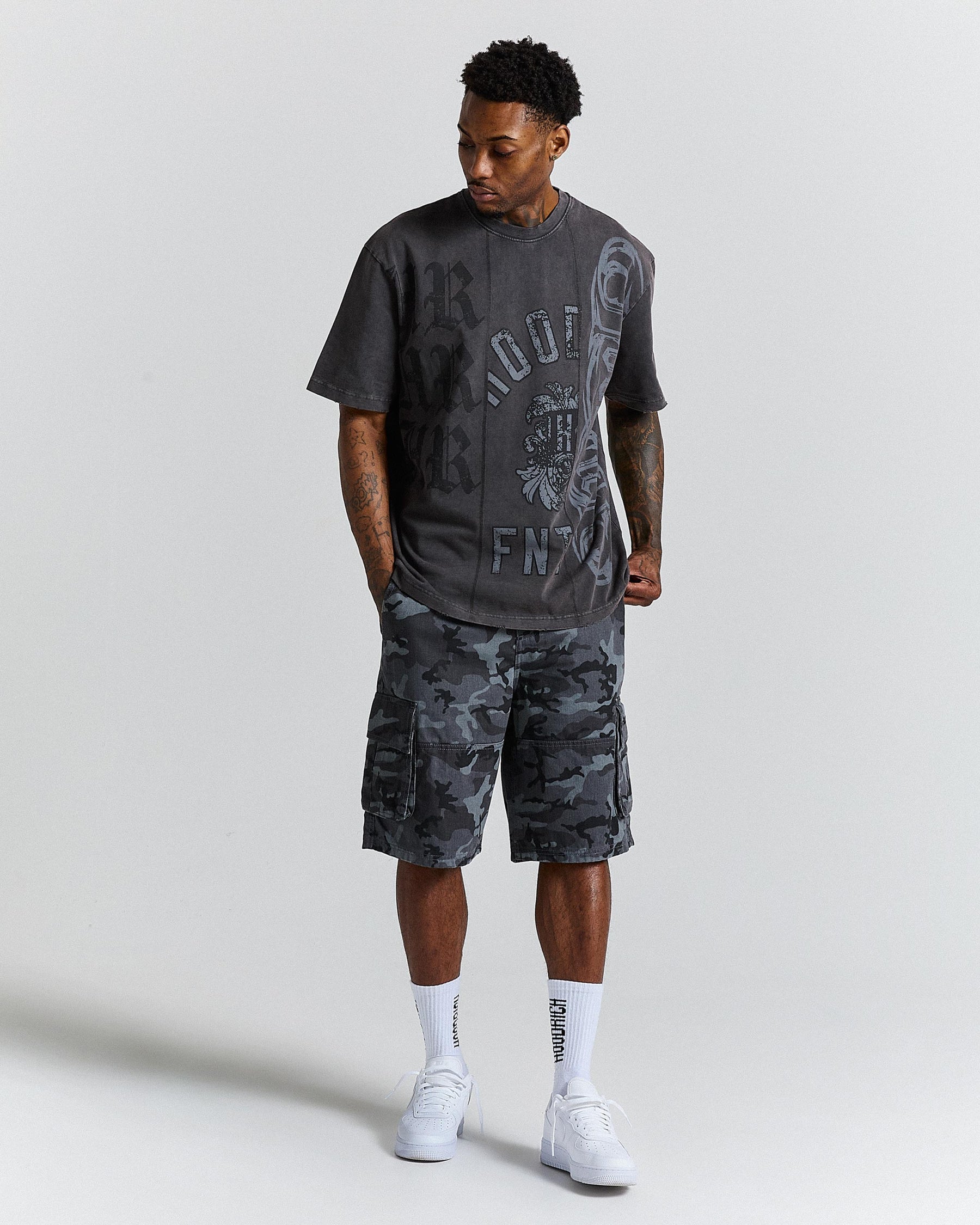 The Winner's Circle Divide Oversized T-Shirt - Grey
