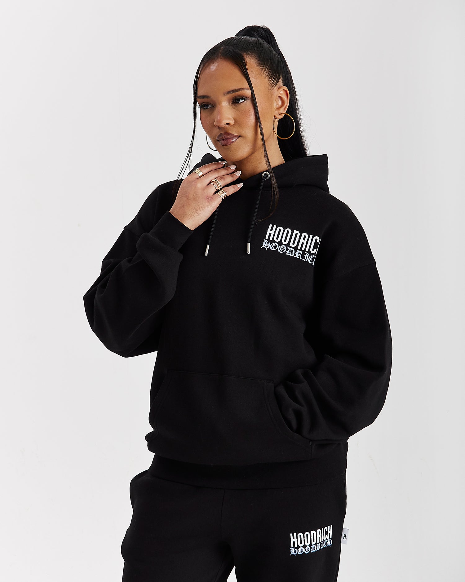 Flex Oversized Hoodie - Black/White