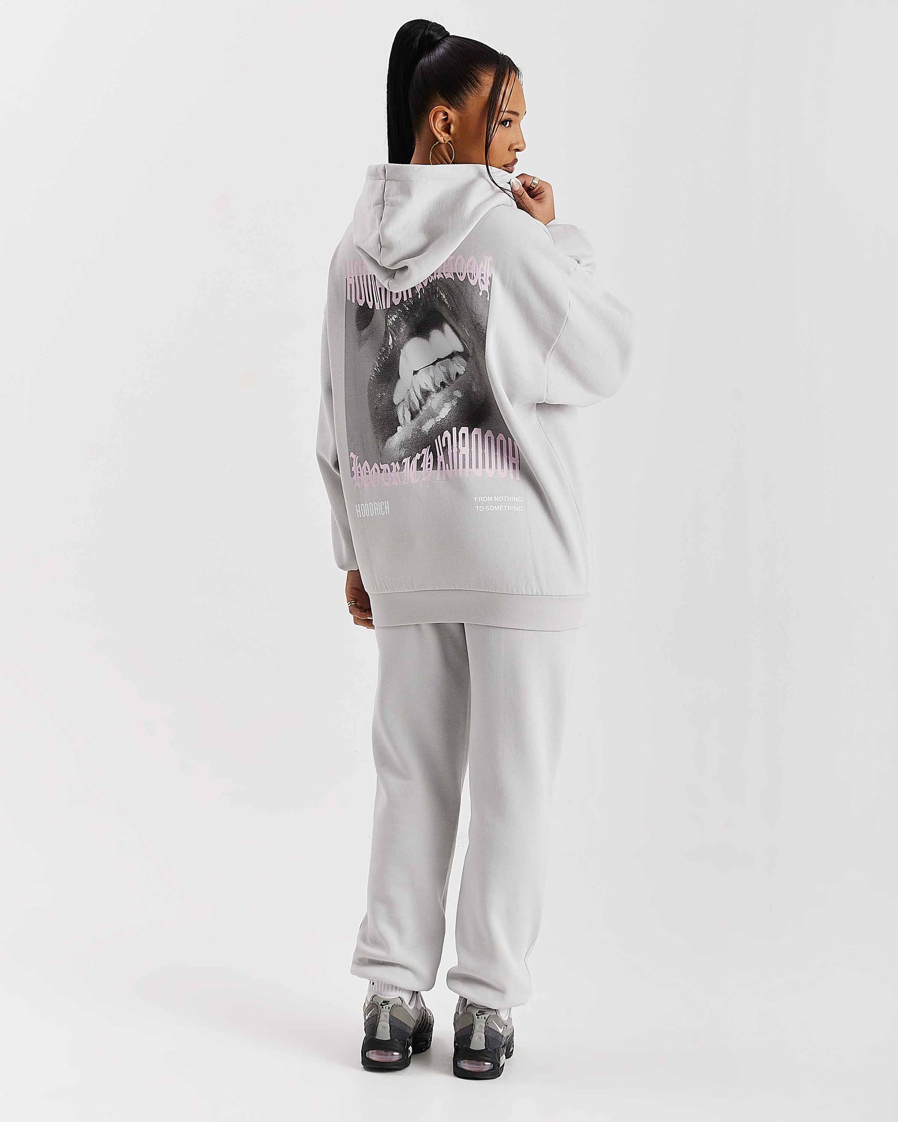 Flex Oversized Hoodie - Grey/White/Pink