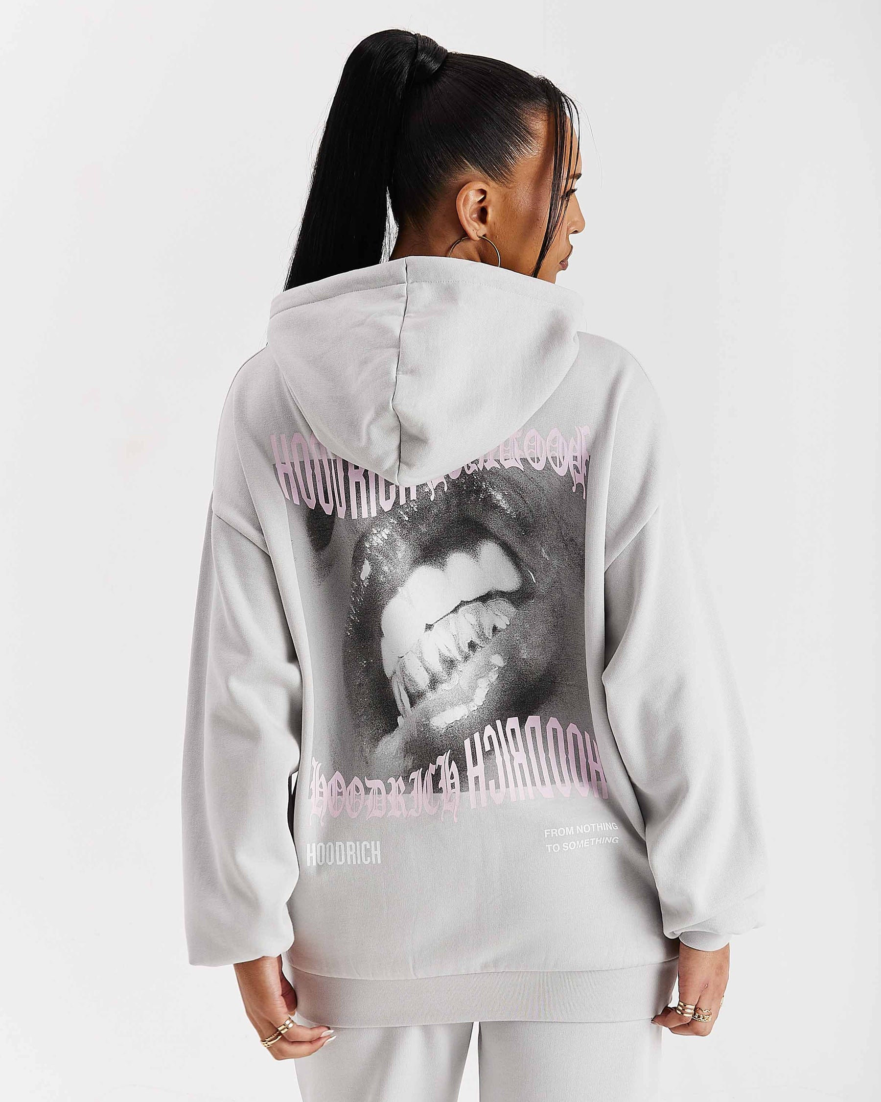 Flex Oversized Hoodie - Grey/White/Pink