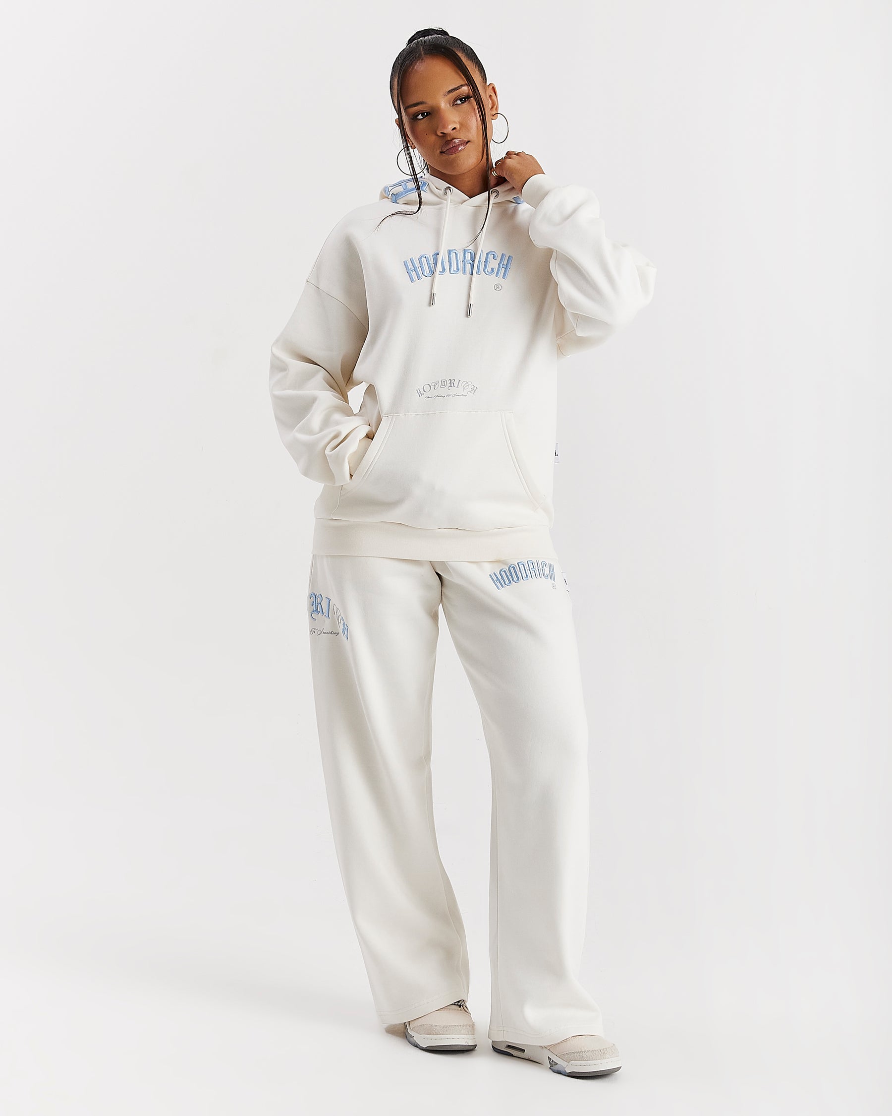 Calor Oversized Hoodie - Off White/Blue