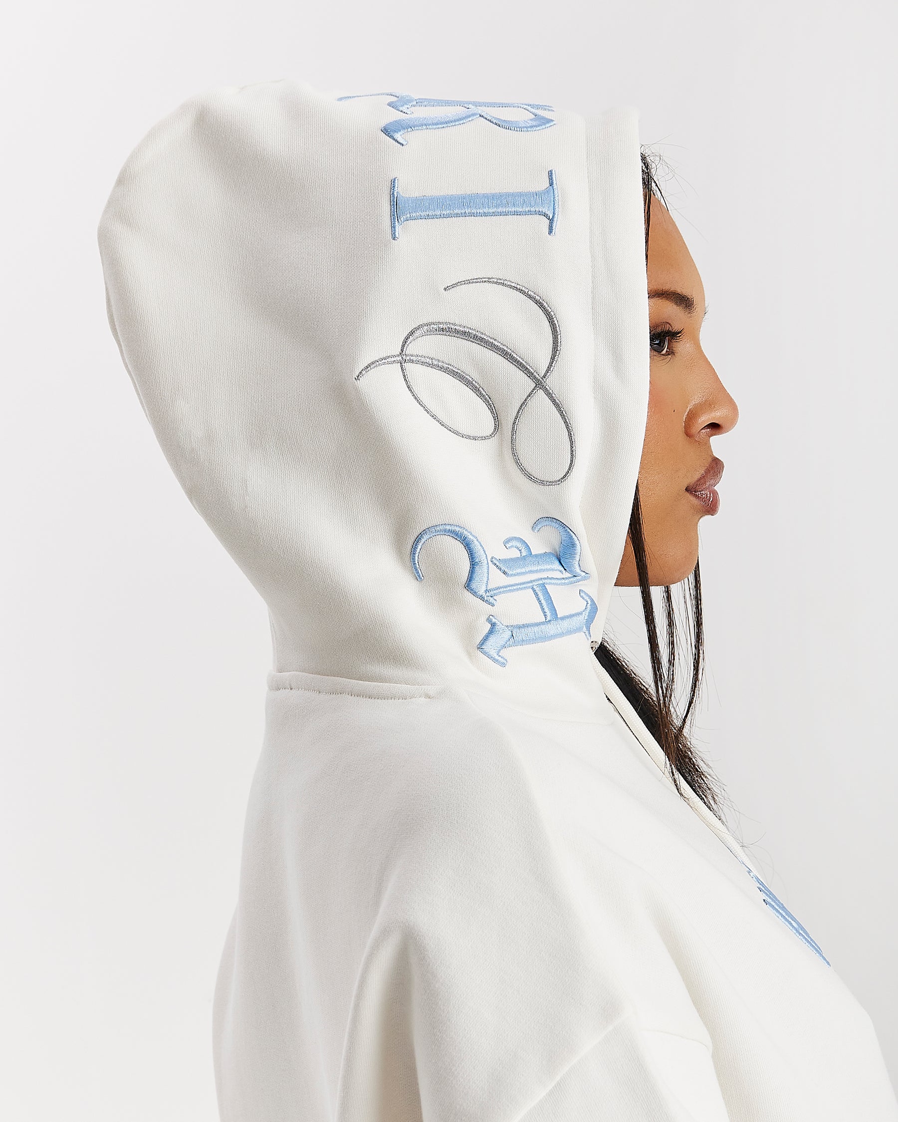 Calor Oversized Hoodie - Off White/Blue