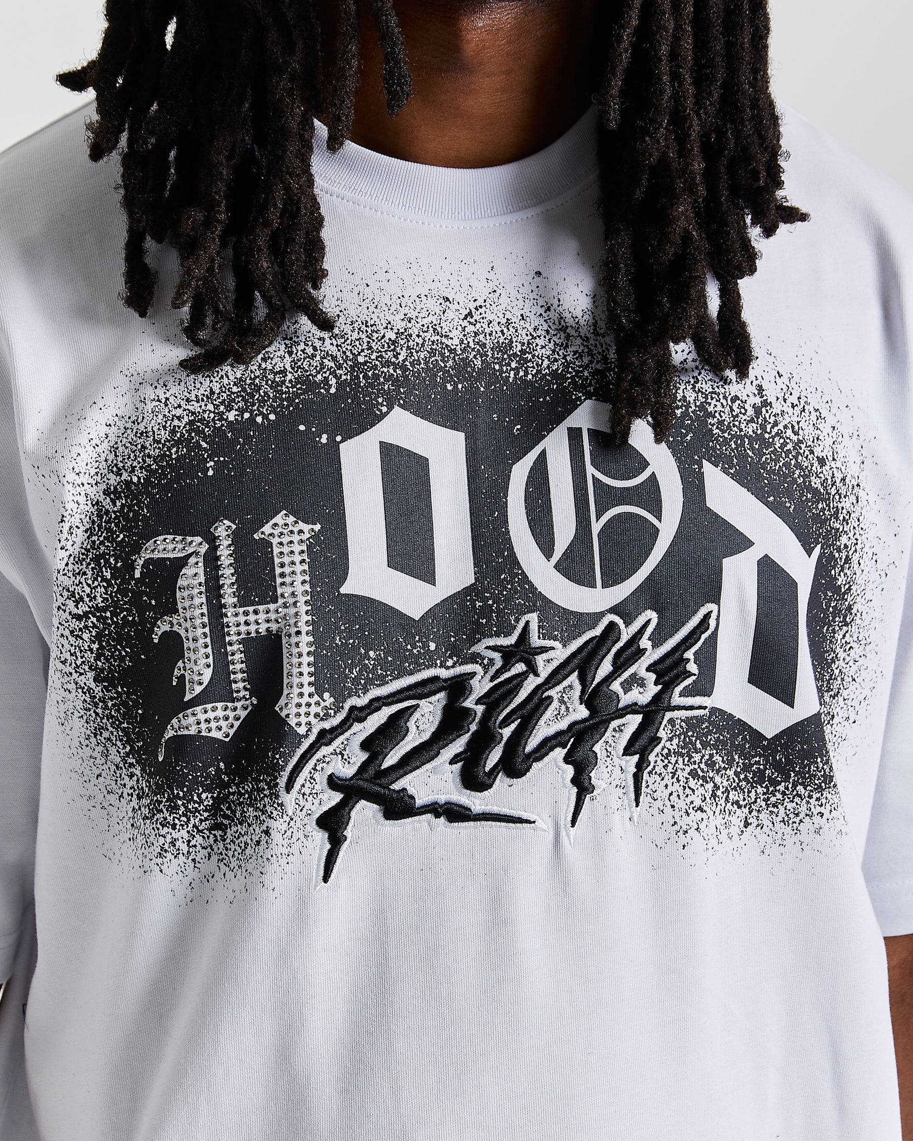 Iron Oversized T-Shirt - White/Grey/Black
