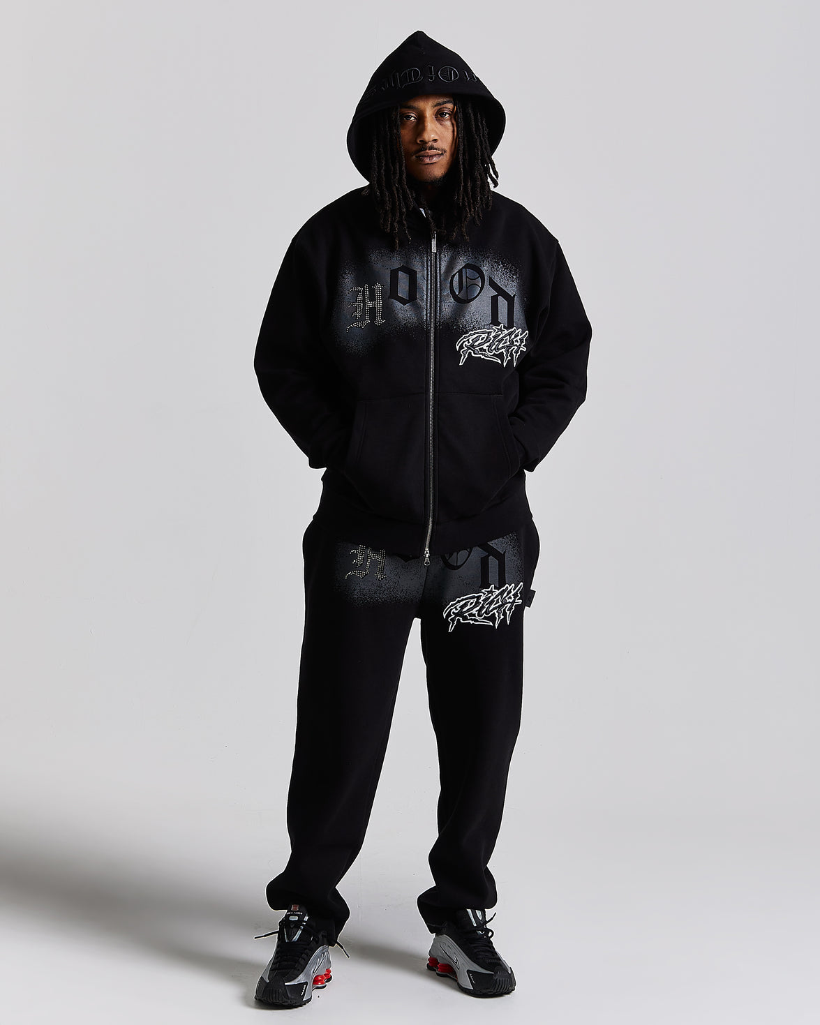 Iron Oversized Open Hem Jogger - Black/Grey/White