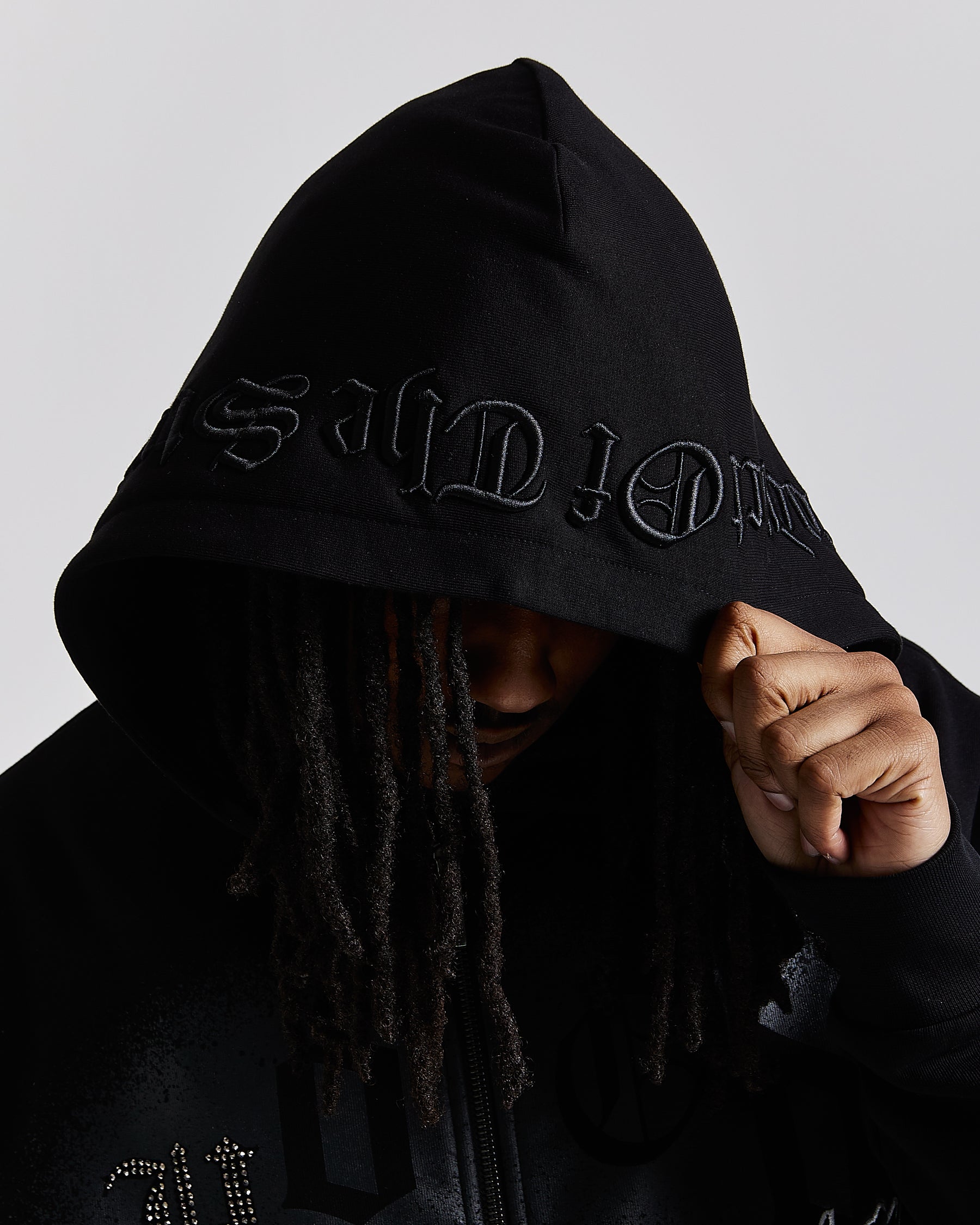 Iron Oversized Zip Hoodie - Black/Grey/White