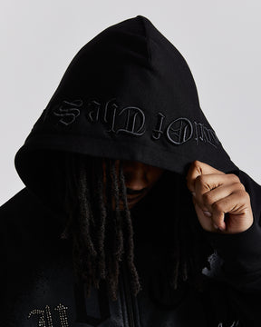 Iron Oversized Zip Hoodie - Black/Grey/White
