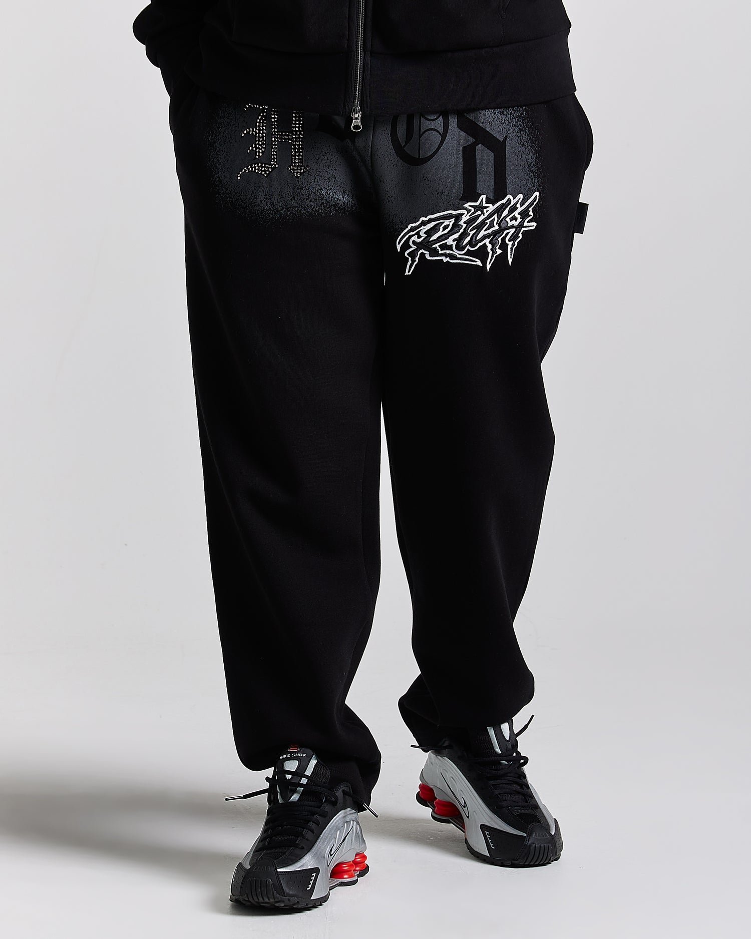 Iron Oversized Open Hem Jogger - Black/Grey/White