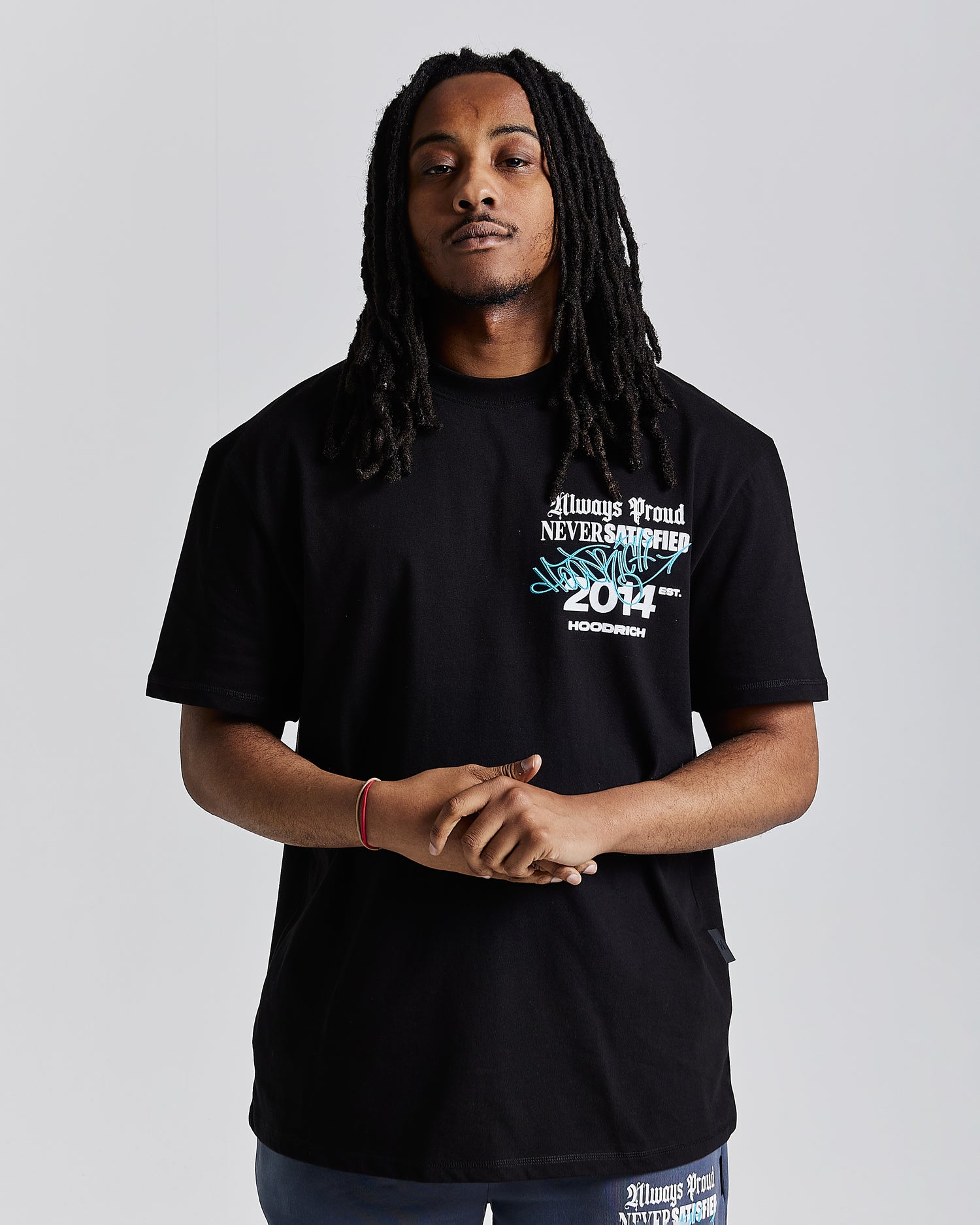 Stamp Tag Oversized T-Shirt - Black/White/Blue