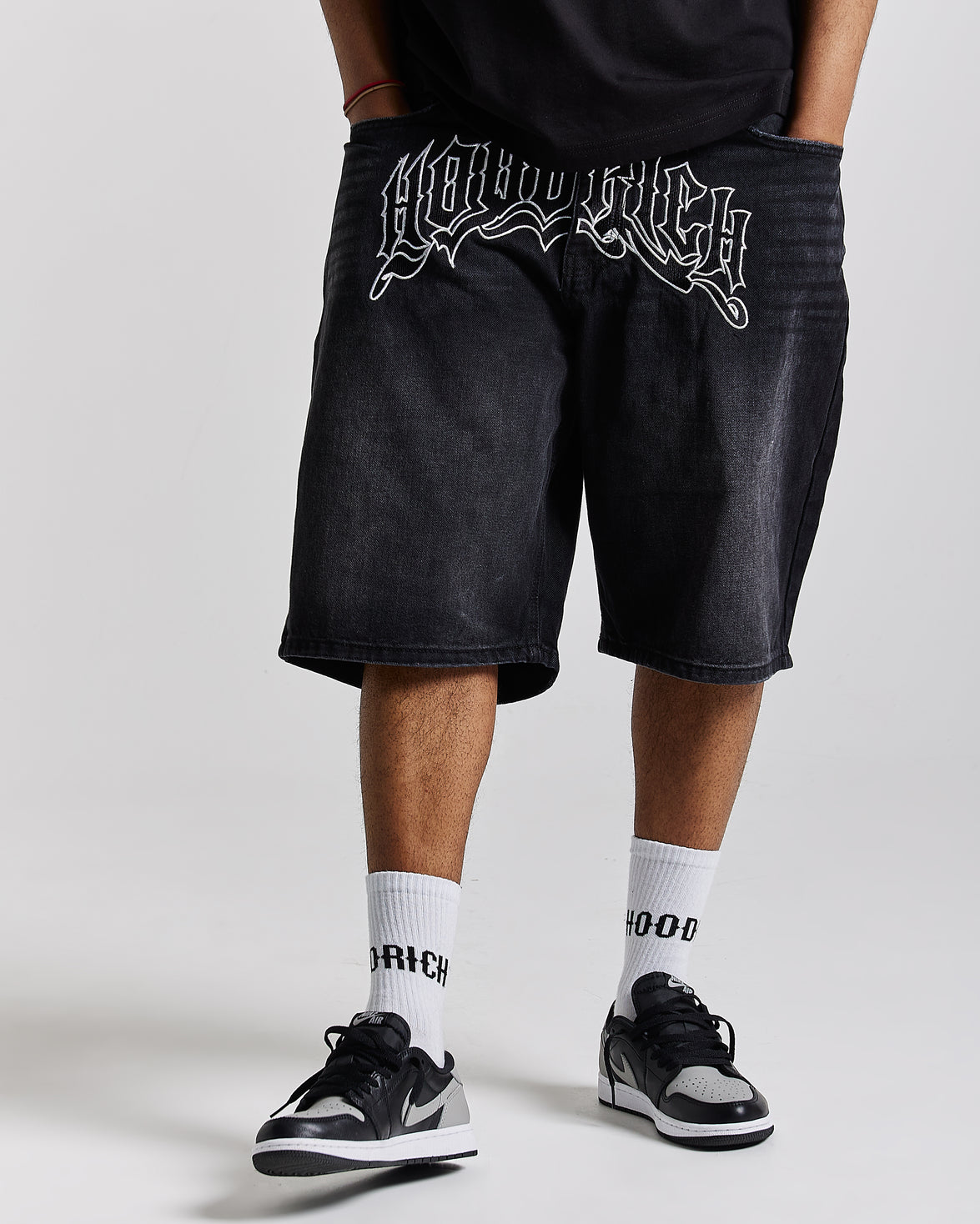 Ritual Denim Shorts - Black/White
