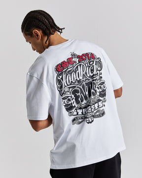 Crown Oversized T-Shirt - White/Red/Black