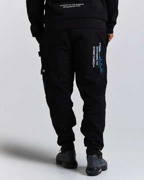 Flames Joggers - Black/White/Blues