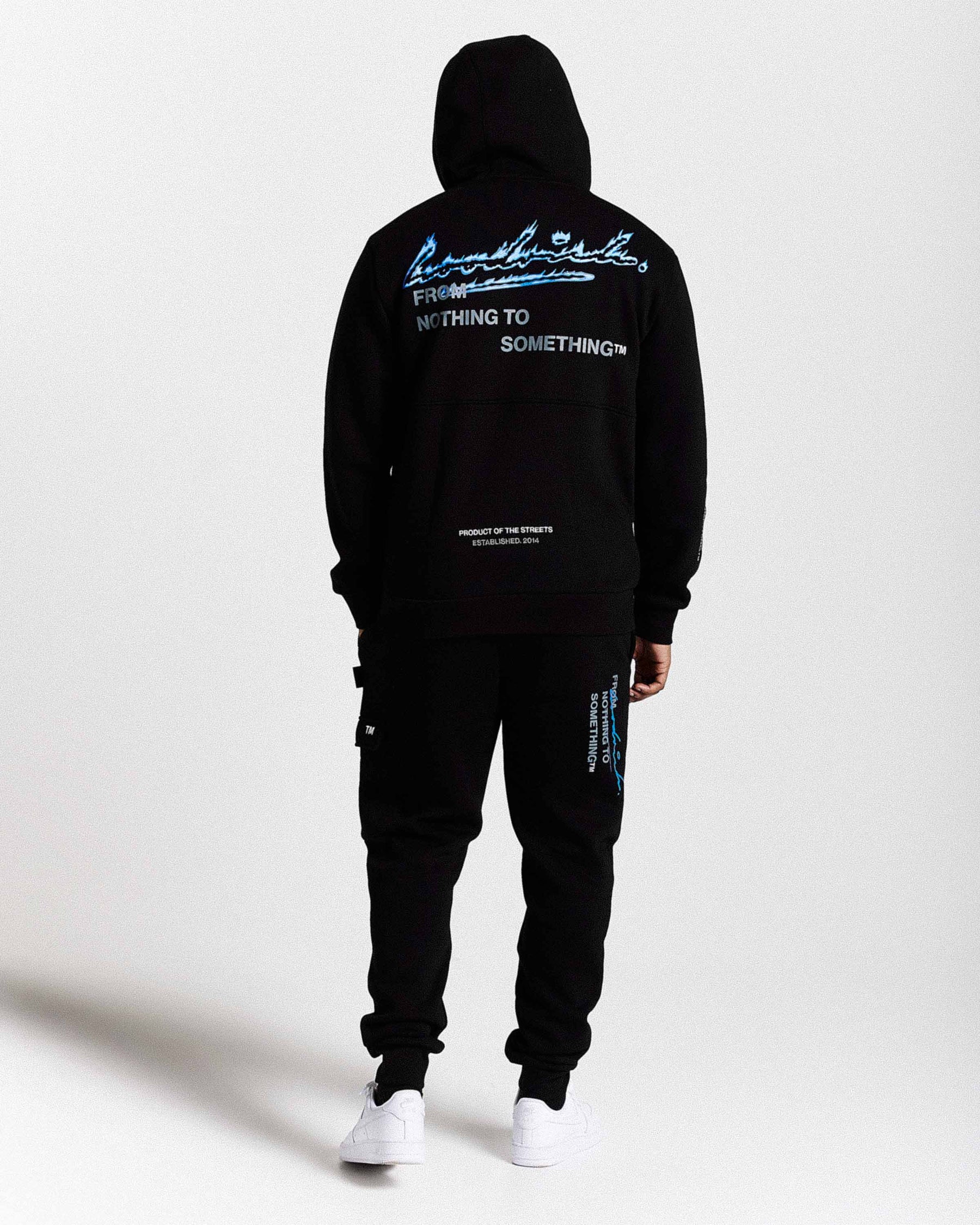 Flames Joggers - Black/White/Blue
