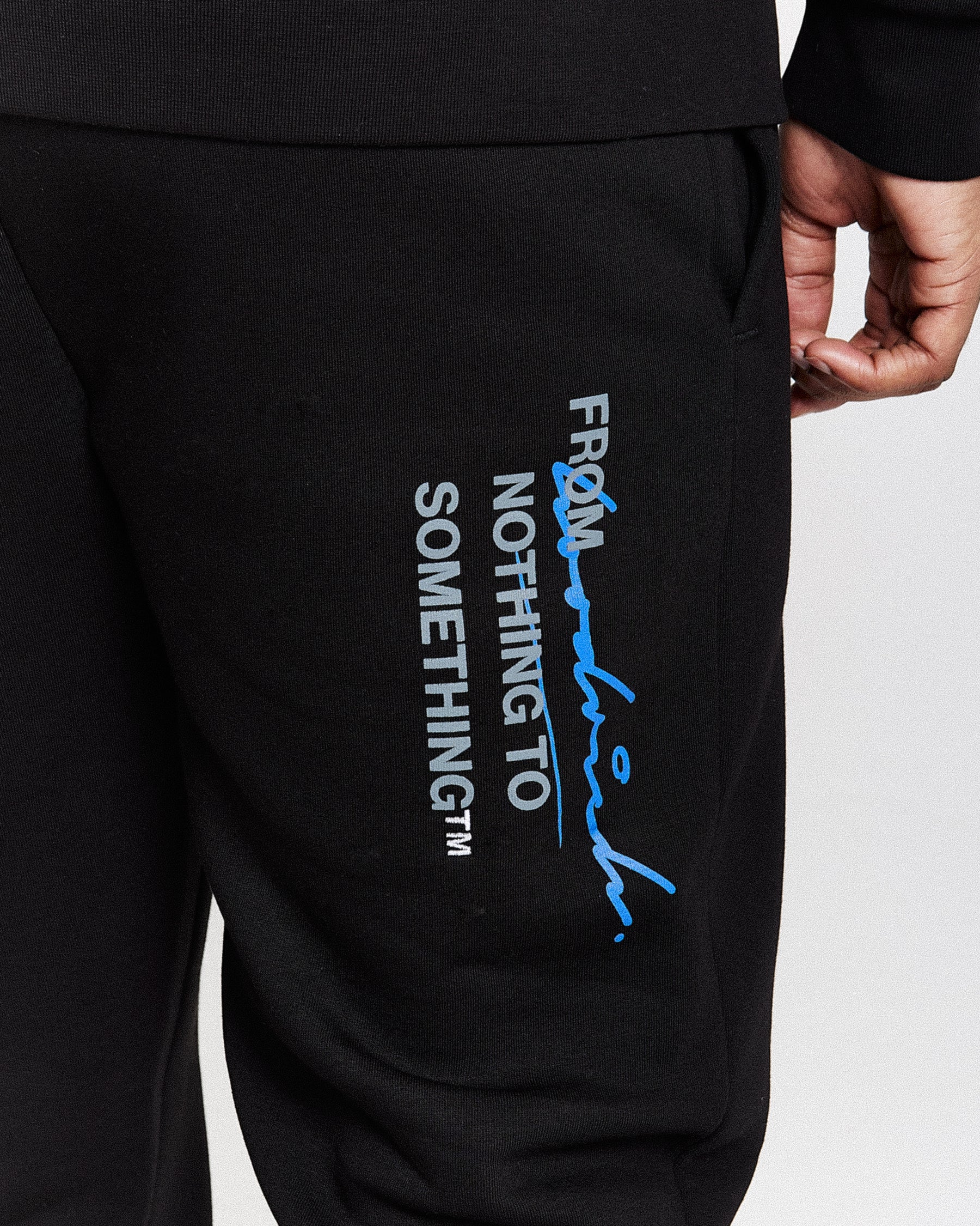 Flames Joggers - Black/White/Blue