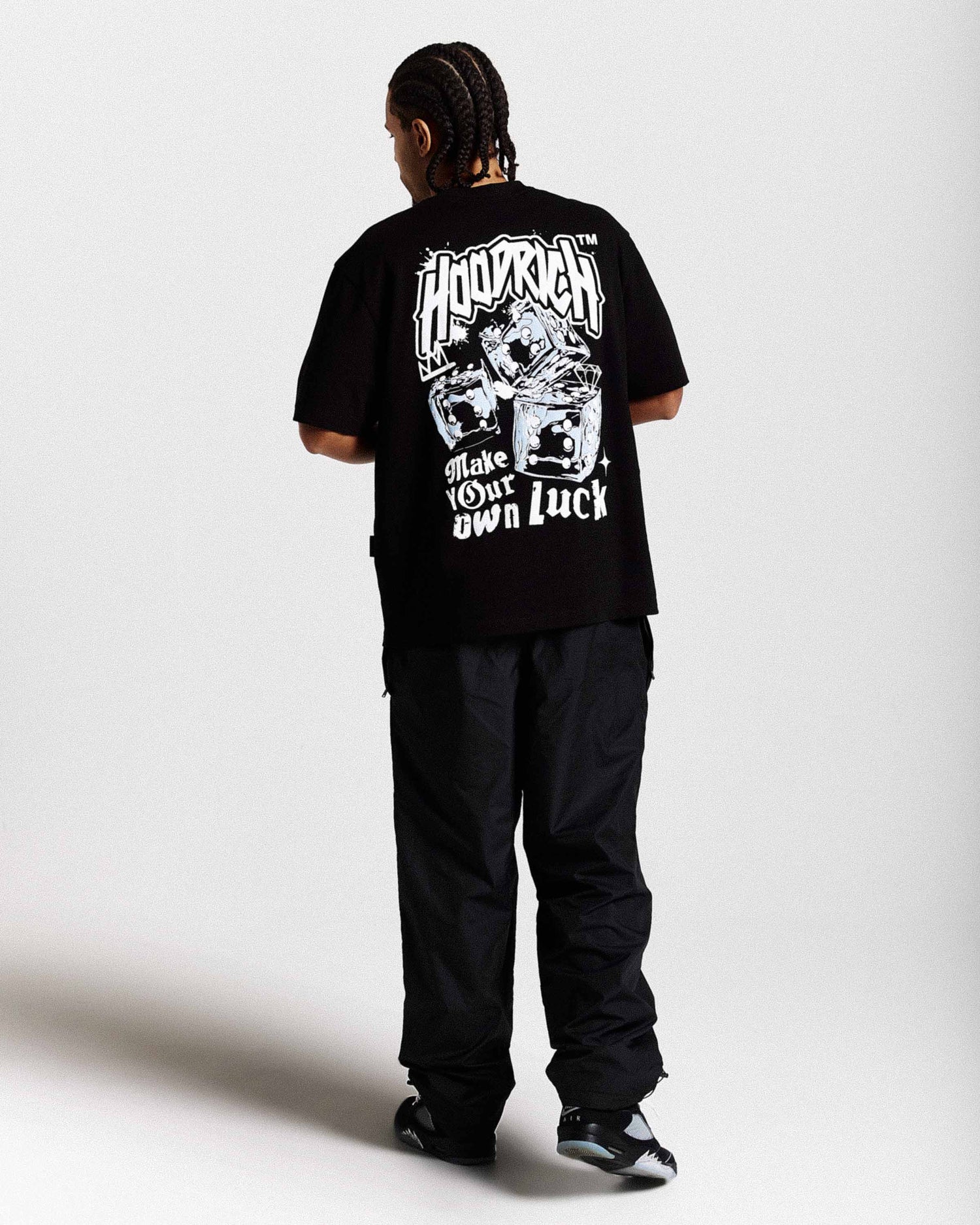 Fortune Oversized T-Shirt - Black/White/Blue