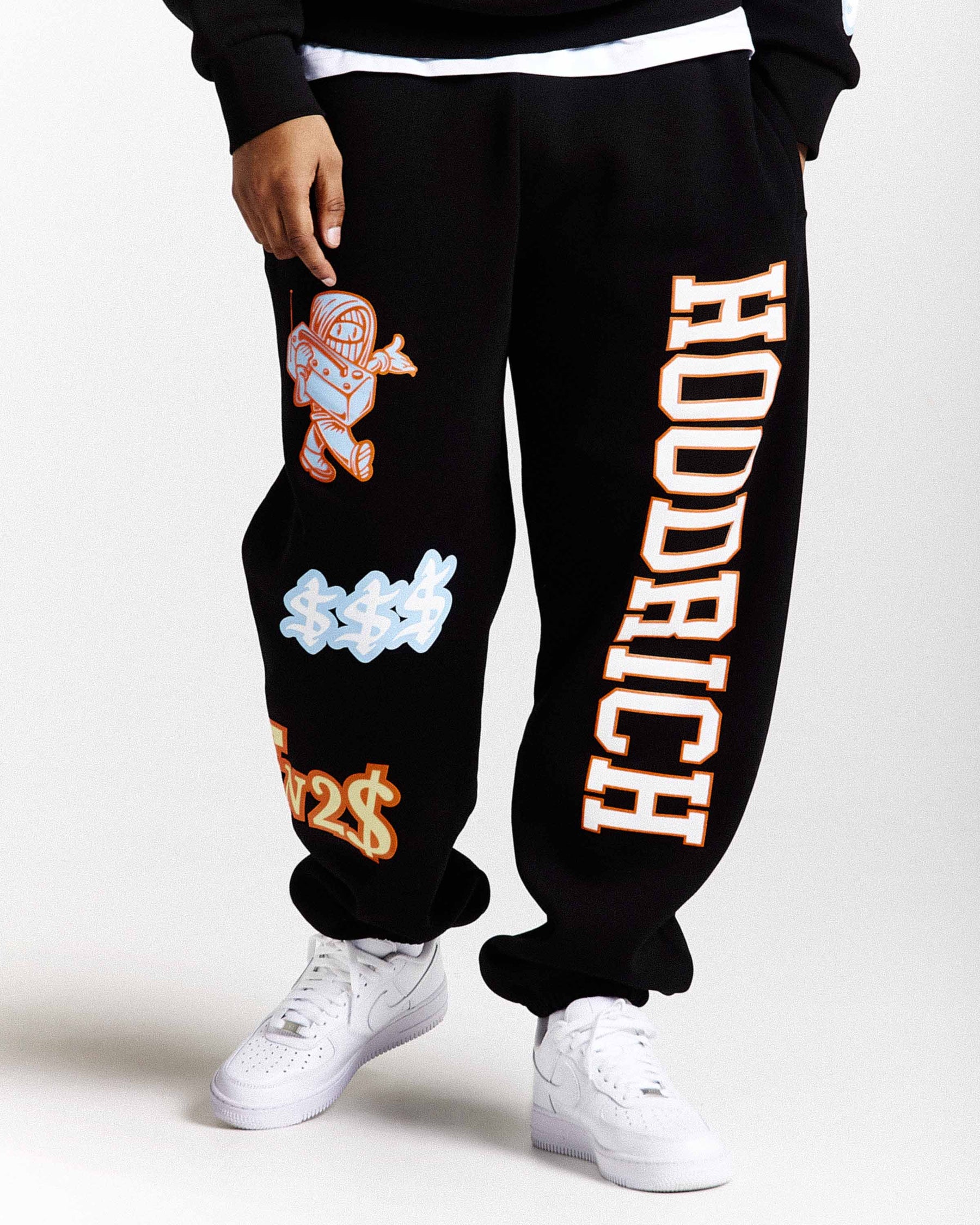 Loony Oversized Joggers - Black/White